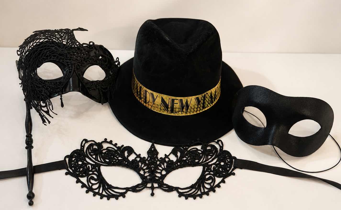 Photo 1 of MASQUERADE MASKS & NEW YEAR’S EVE HAT