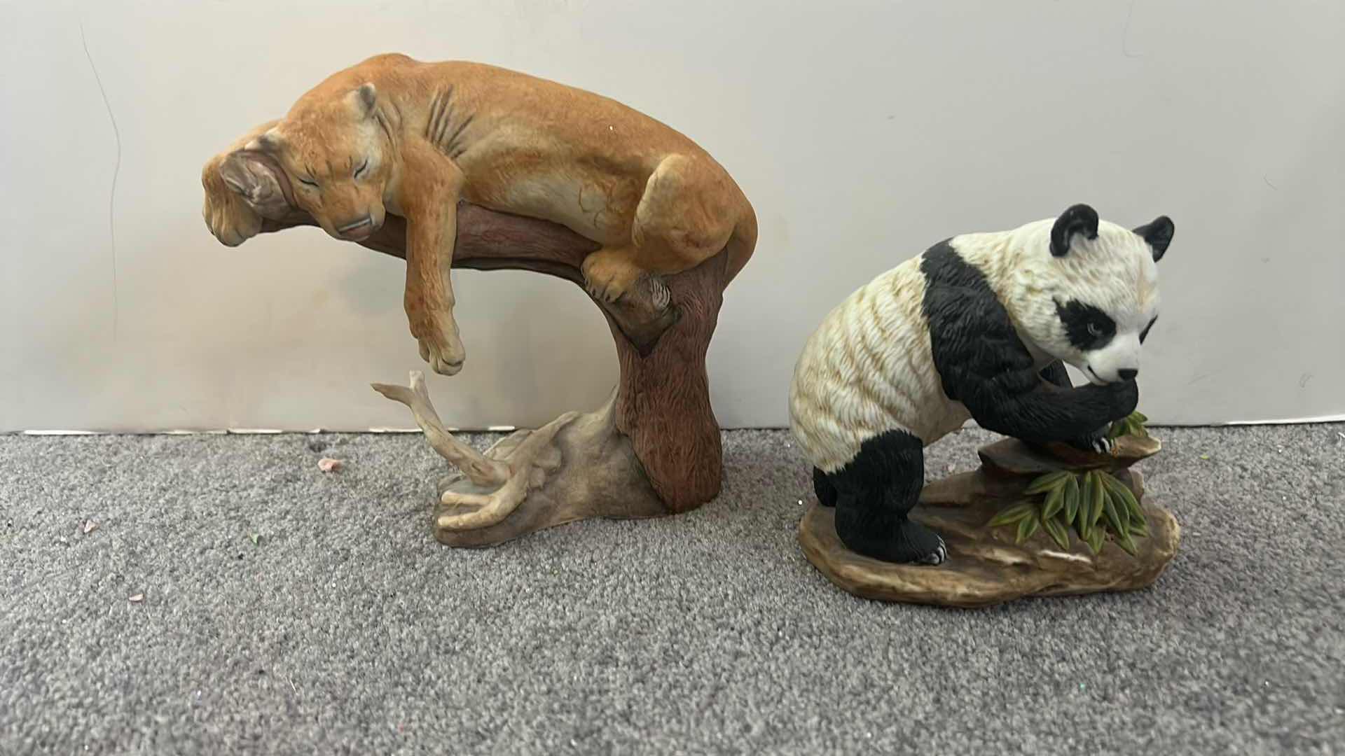 Photo 1 of BOEHM LIONESS AND PANDA FIGURINES H6”
