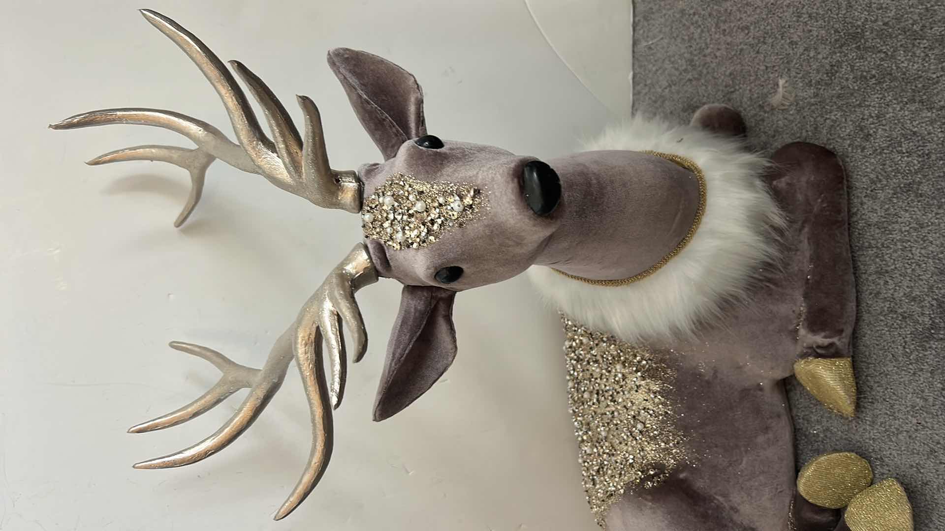 Photo 1 of VELVET FOAM SITTING REINDEER DECOR H24”