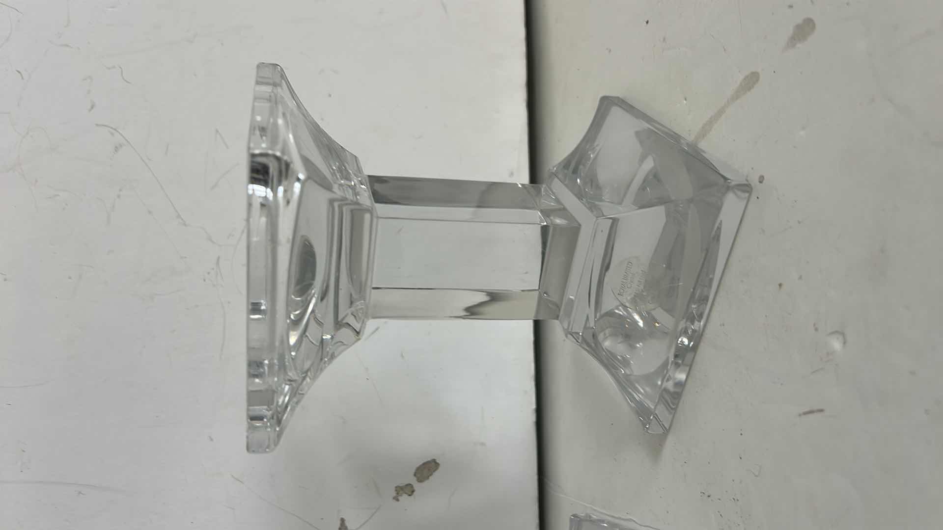 Photo 1 of PAIR OF GLASS CANDLE HOLDERS H6”