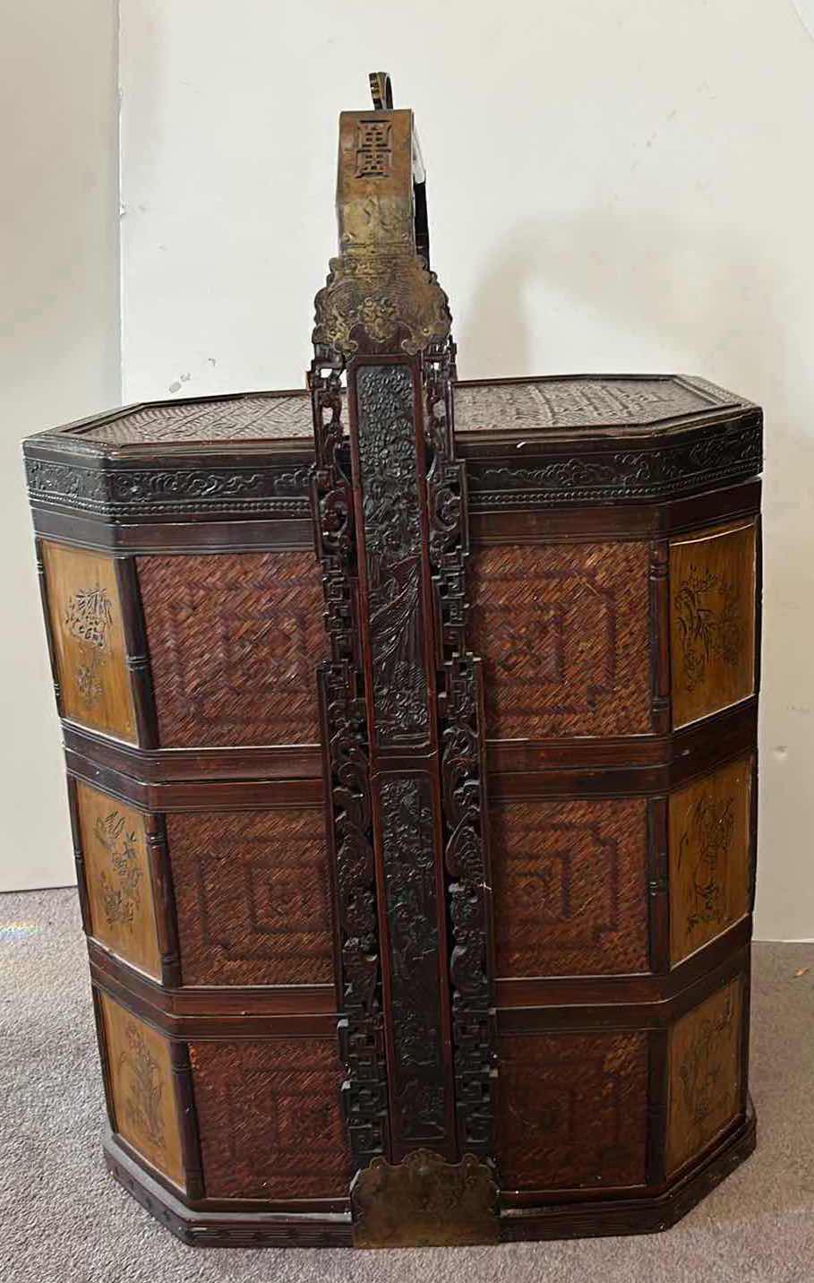 Photo 1 of VINTAGE TIERED CHINESE WEDDING BASKET H30”