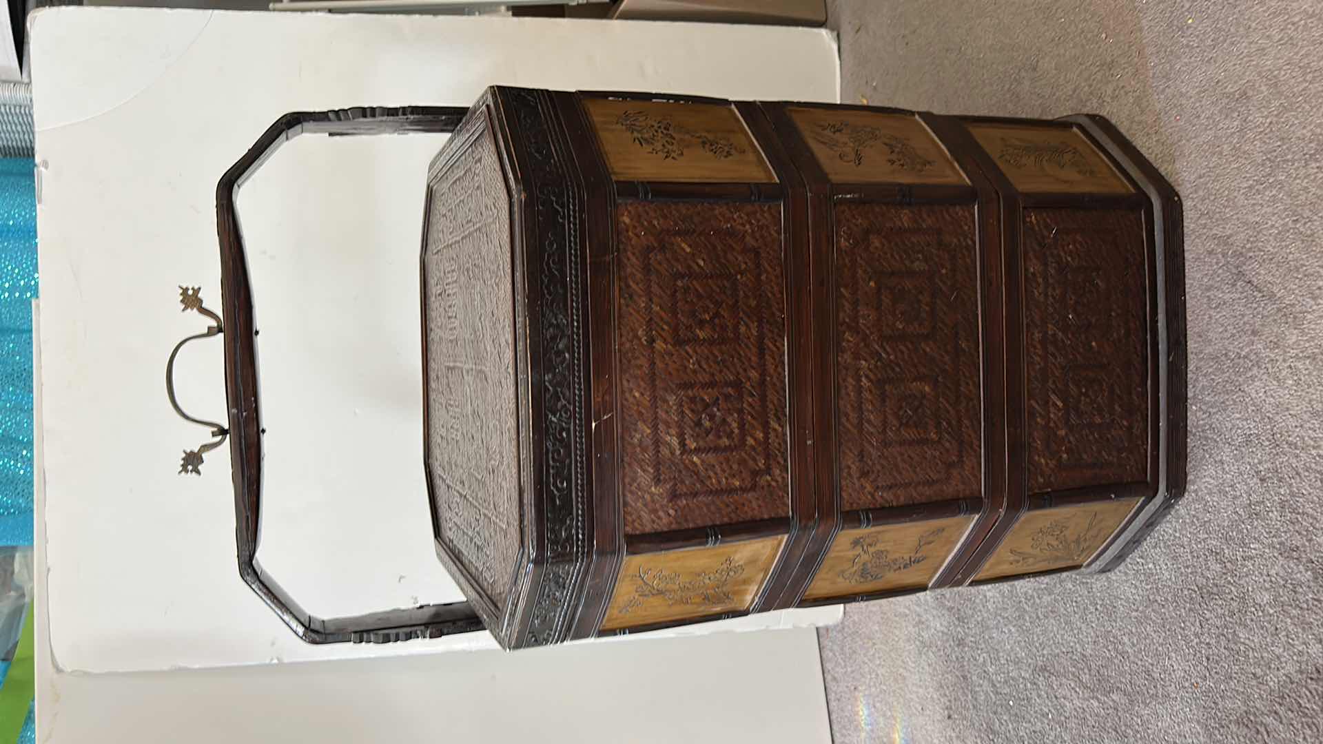 Photo 1 of VINTAGE TIERED CHINESE WEDDING BASKET H30”