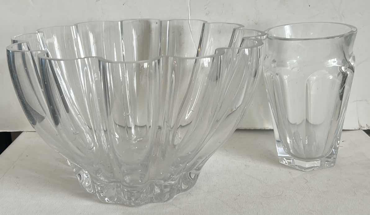 Photo 1 of GLASS BOWL & VASE (LARGEST 11” x H7”)
