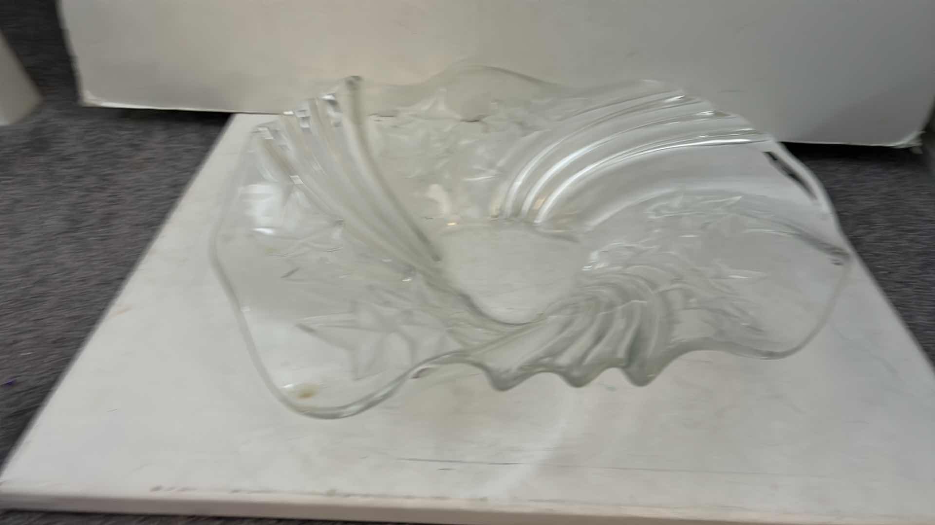 Photo 1 of HEAVY CUT CRYSTAL VASE H10” & BOWL
