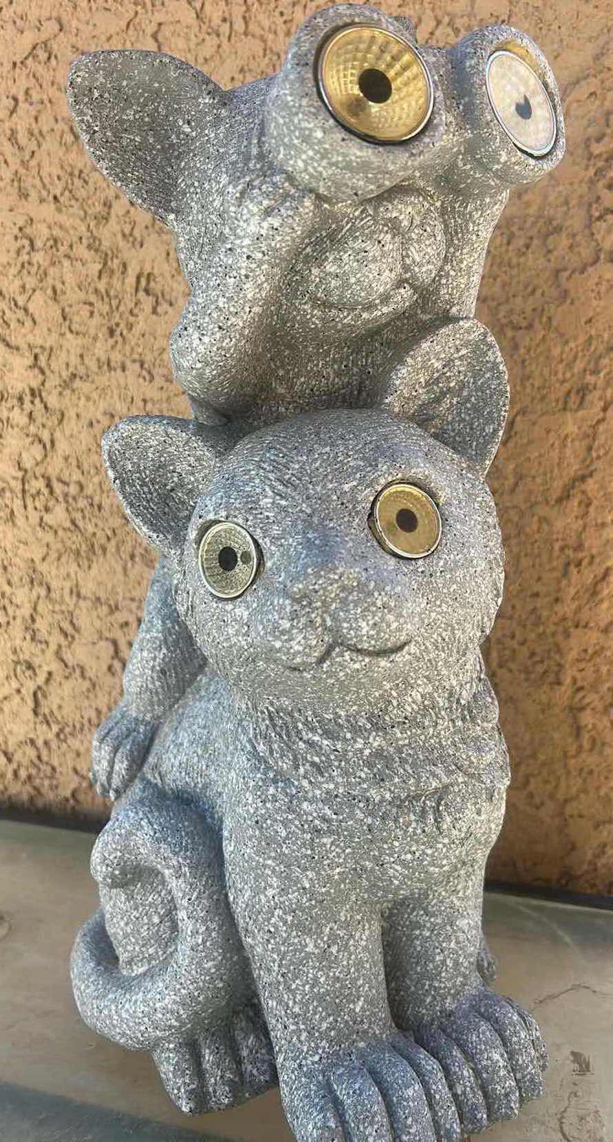 Photo 1 of SOLAR LIGHTED CAT FIGURINE OUTDOOR DECOR, H14”