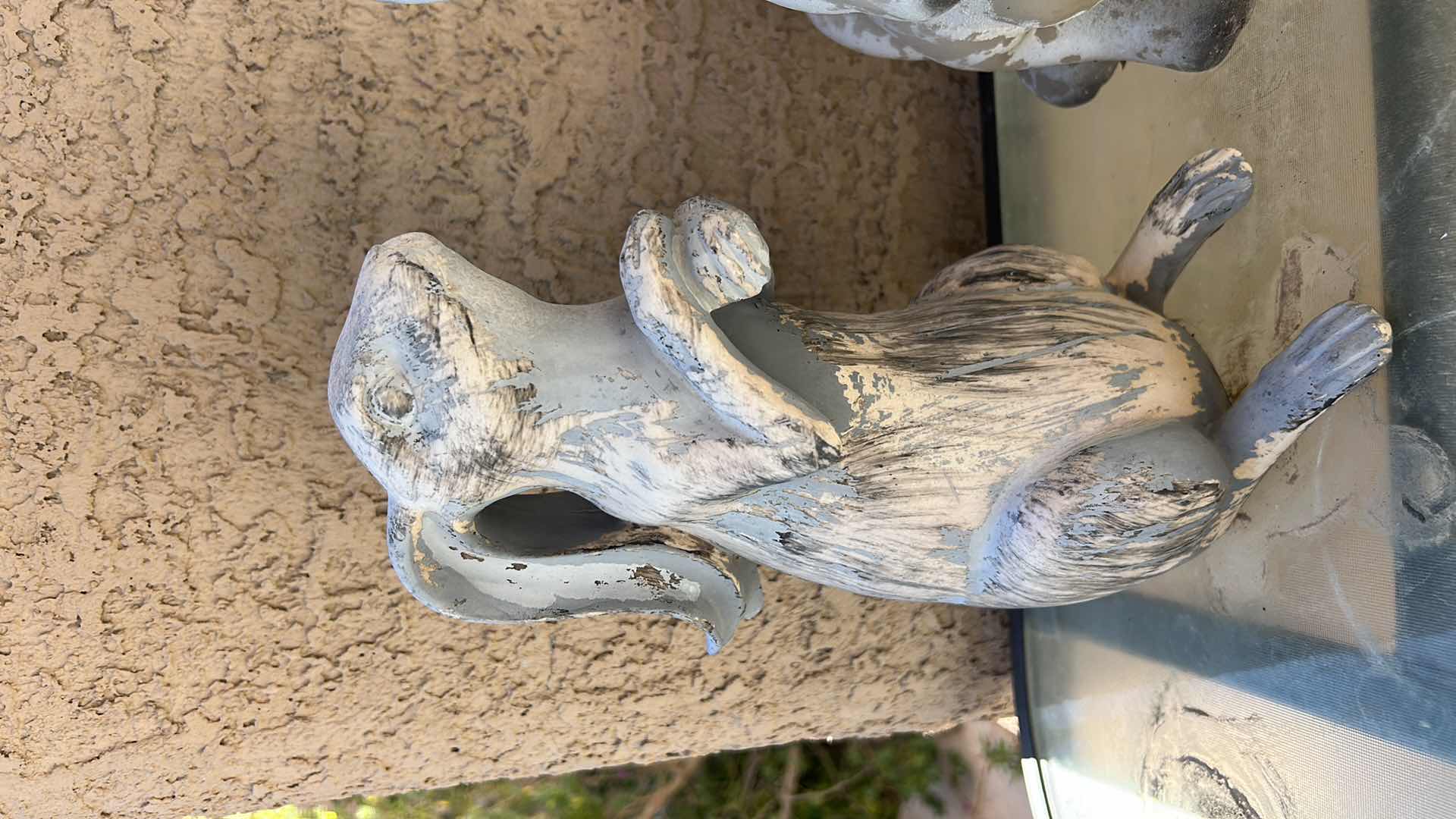 Photo 1 of DISTRESSED RABBIT FIGURINES OUTDOOR DECOR H11”