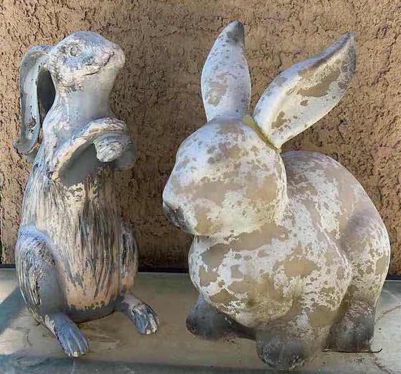 Photo 1 of DISTRESSED RABBIT FIGURINES OUTDOOR DECOR H11”