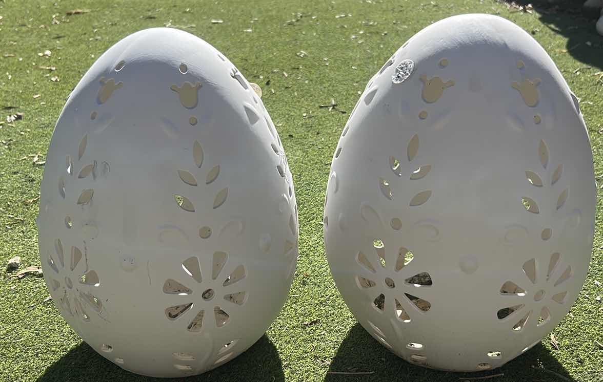 Photo 1 of EGG FIGURINES OUTDOOR DECOR H15”