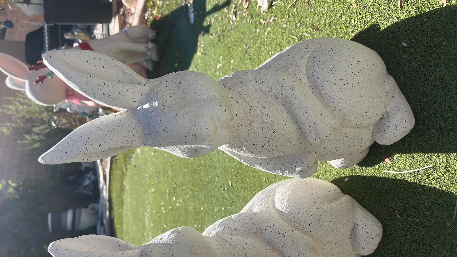 Photo 1 of 2 BUNNY FIGURES OUTDOOR DECOR H19”