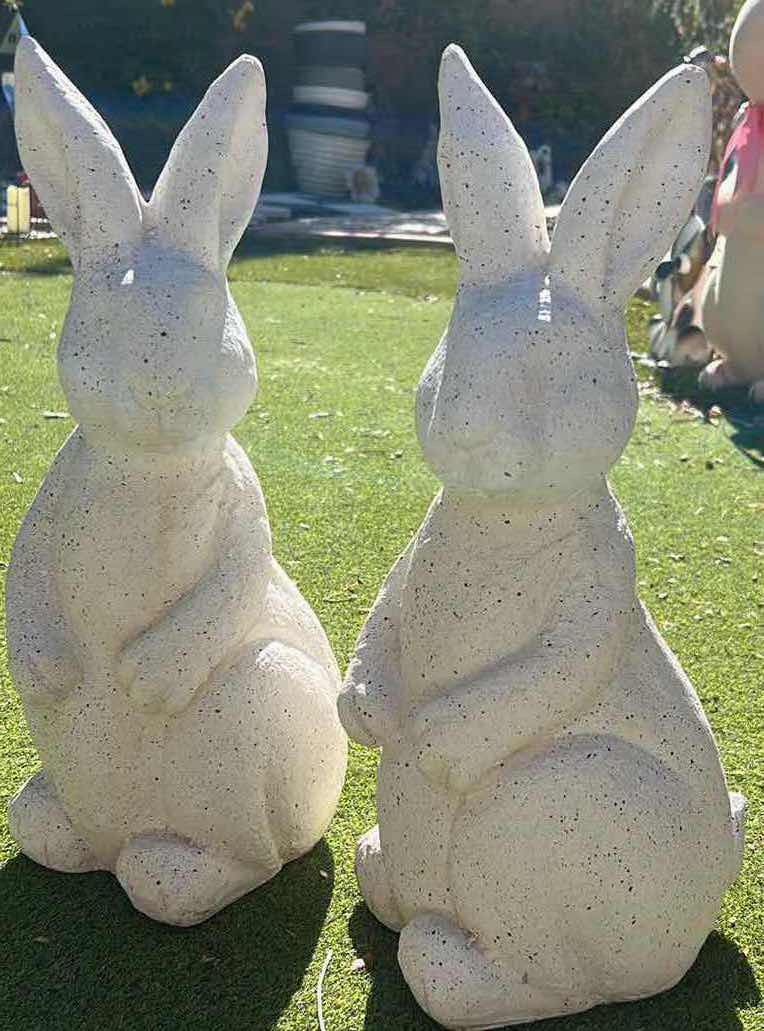 Photo 1 of 2 BUNNY FIGURES OUTDOOR DECOR H19”