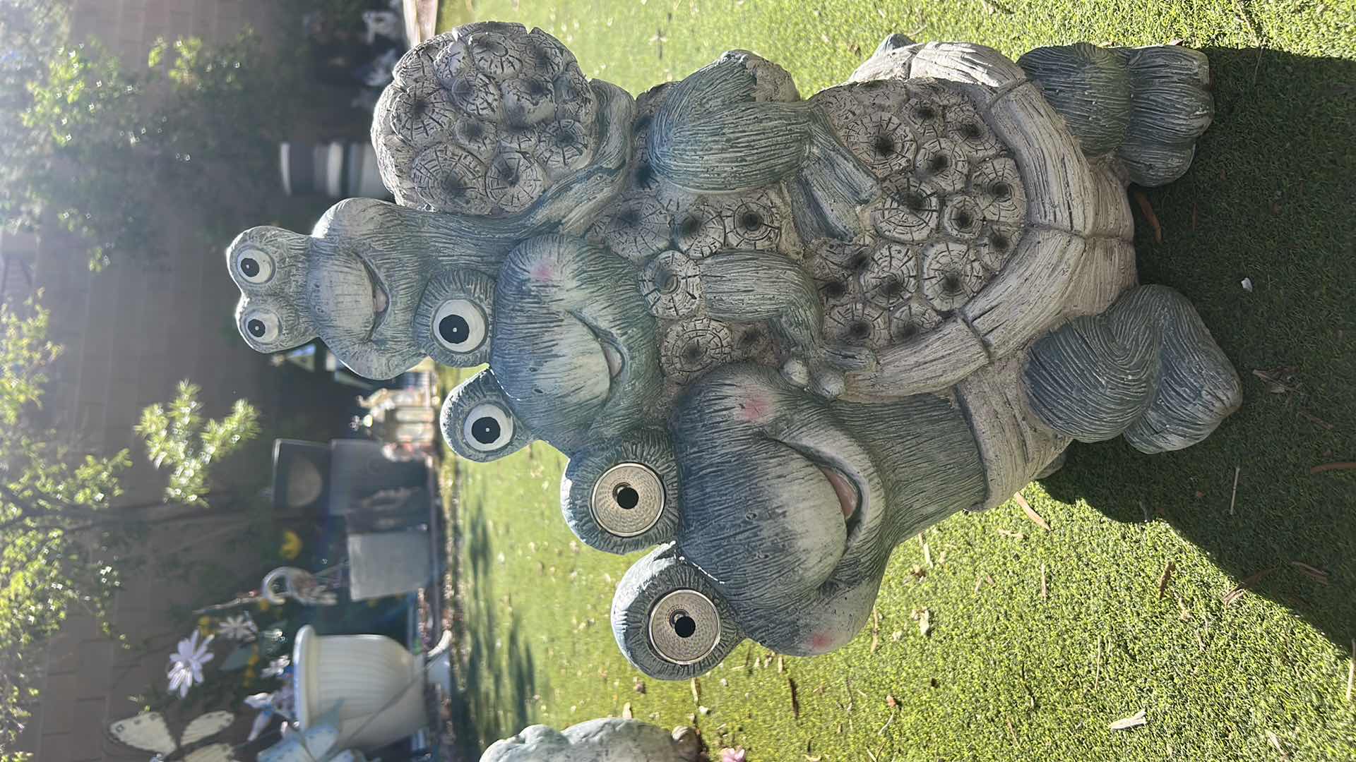 Photo 1 of FROG AND SNAIL STATUES OUTDOOR DECOR- SOLAR LIGHTING (TALLEST H20”)