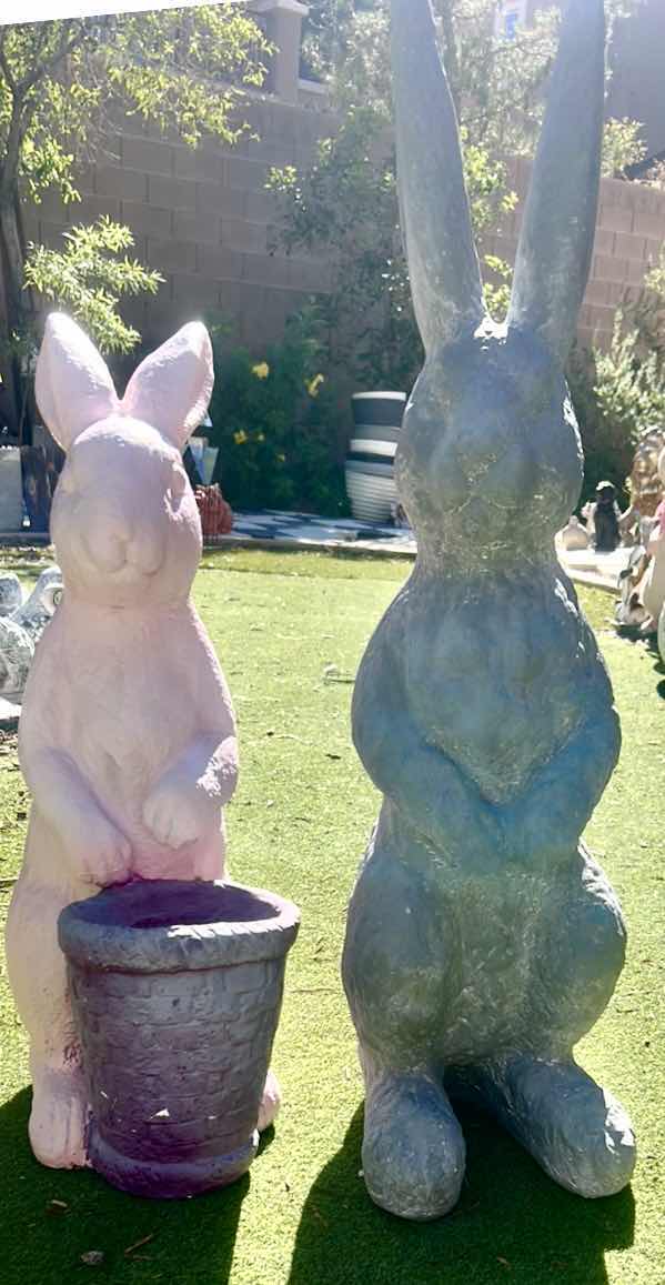 Photo 1 of LARGE RABBIT OUTDOOR DECOR STATUES (TALLEST H36”)