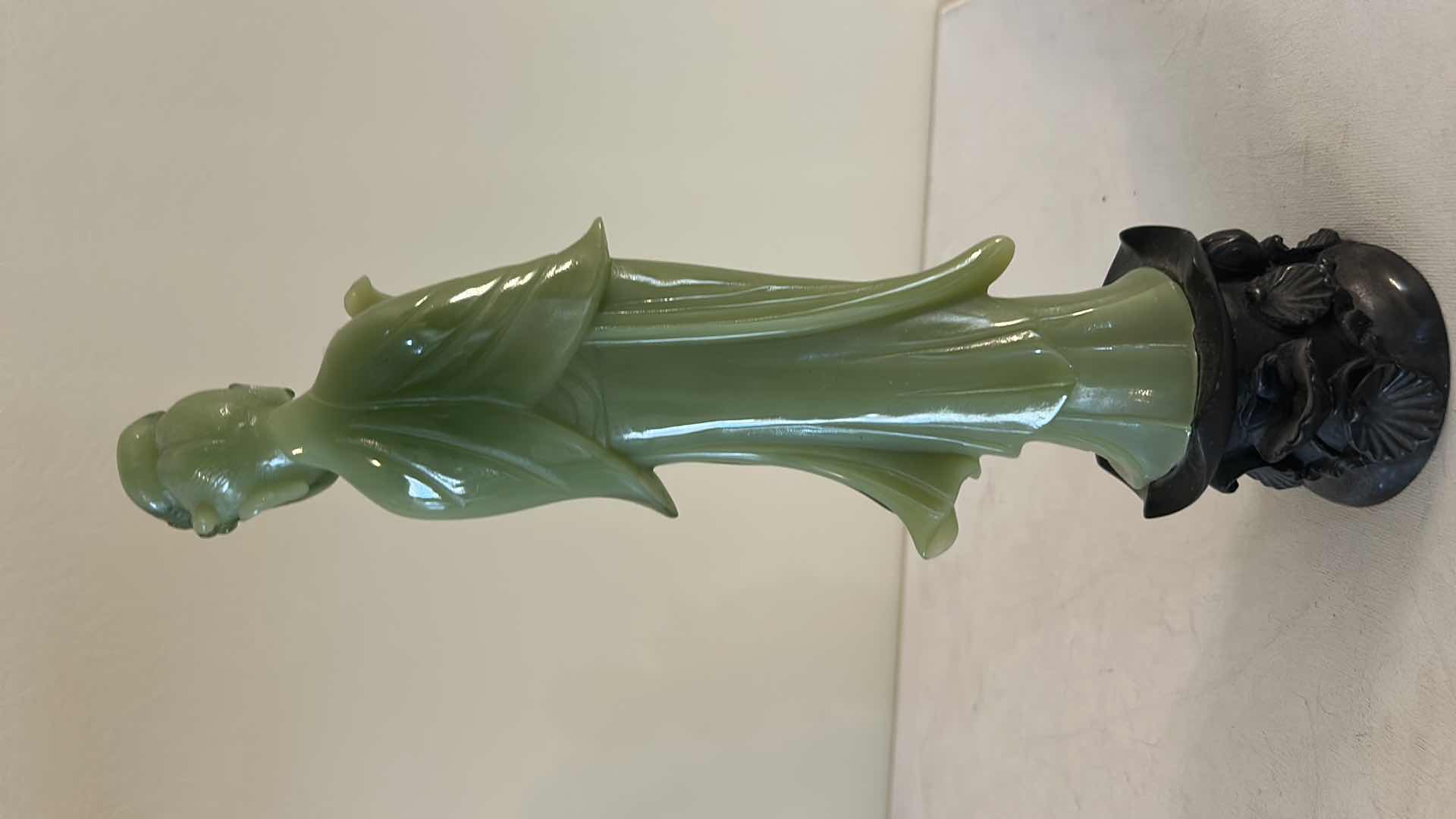 Photo 1 of GREEN JADEITE RESIN FIGURINE H12”