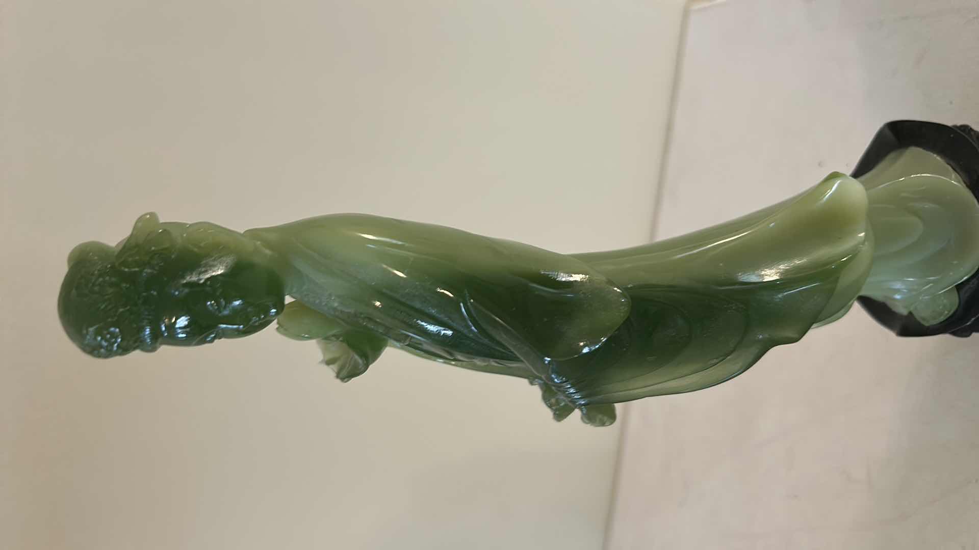 Photo 1 of GREEN JADEITE RESIN FIGURINE H12”
