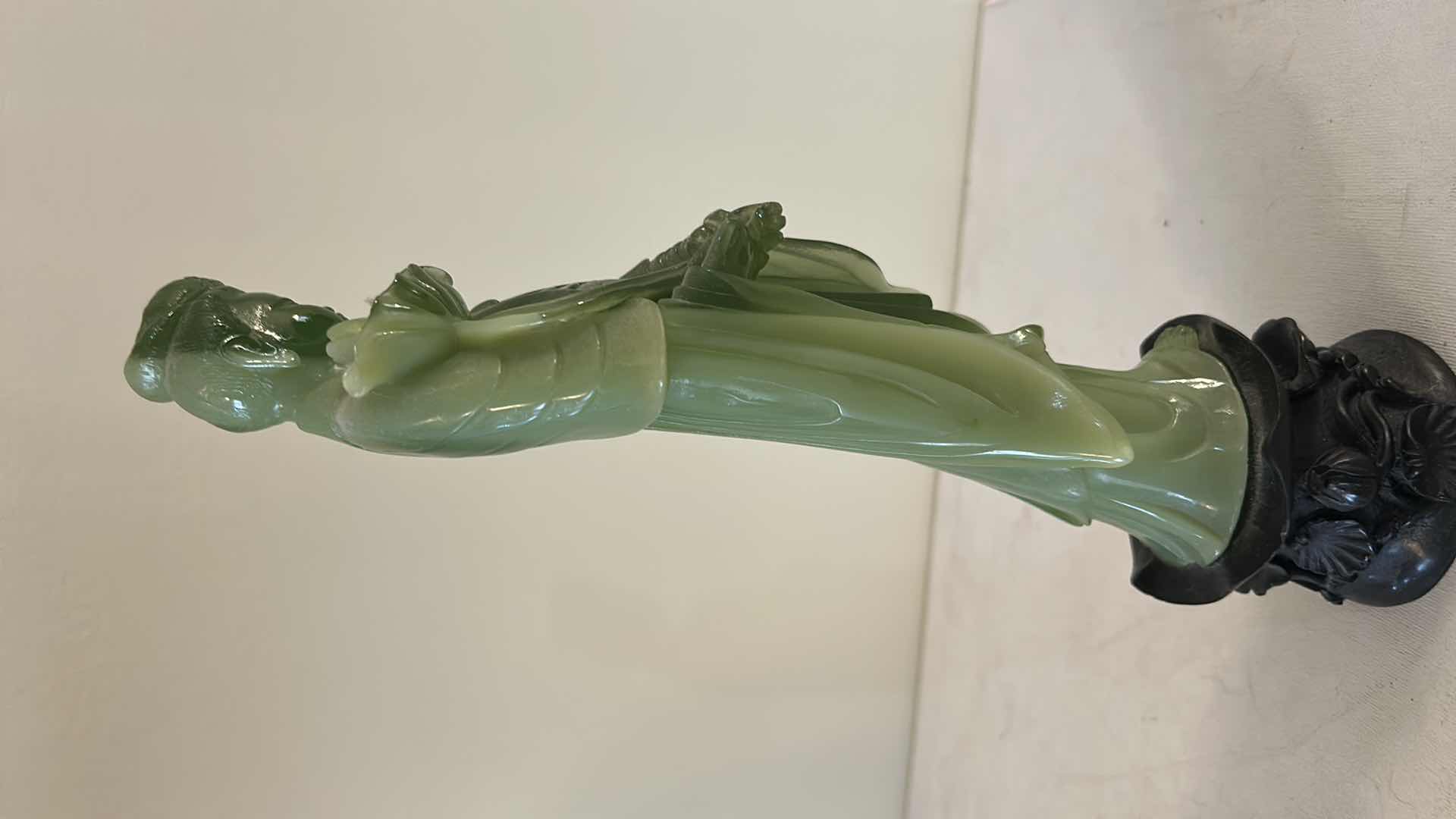 Photo 1 of GREEN JADEITE RESIN FIGURINE H12”