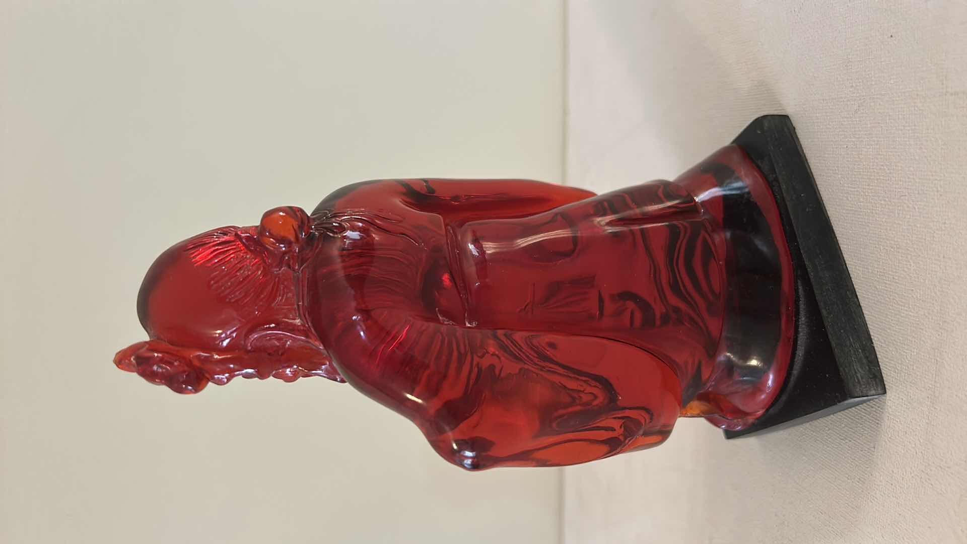 Photo 1 of CHINESE CHERRY AMBER RESIN SCULPTURE OF SHOU LAO H8”