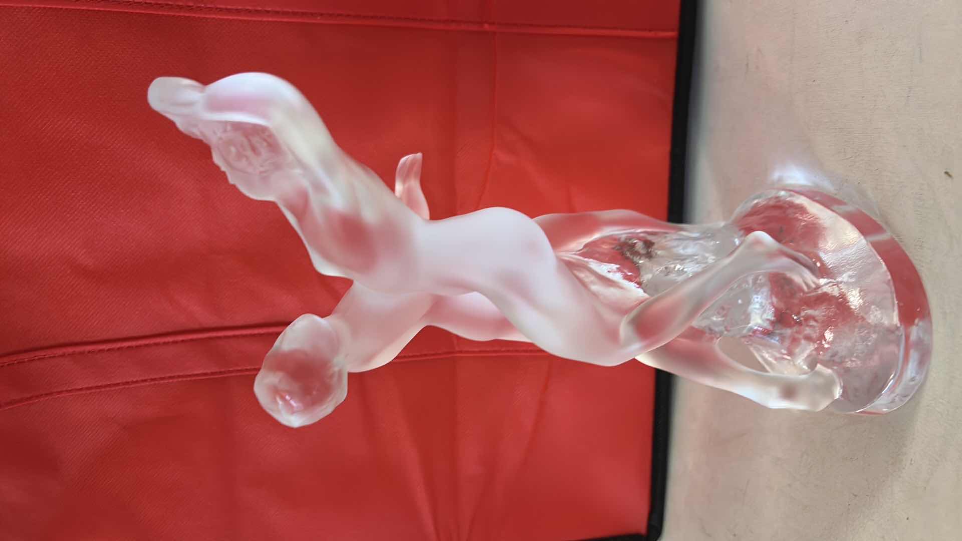 Photo 1 of LALIQUE CRYSTAL FIGURINE DEUX DANSEUSES (Two Dancers) SCULPTURE H10.5”