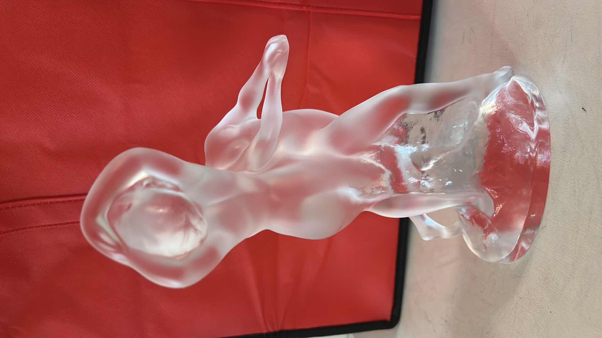 Photo 1 of LALIQUE CRYSTAL FIGURINE DEUX DANSEUSES (Two Dancers) SCULPTURE H10.5”