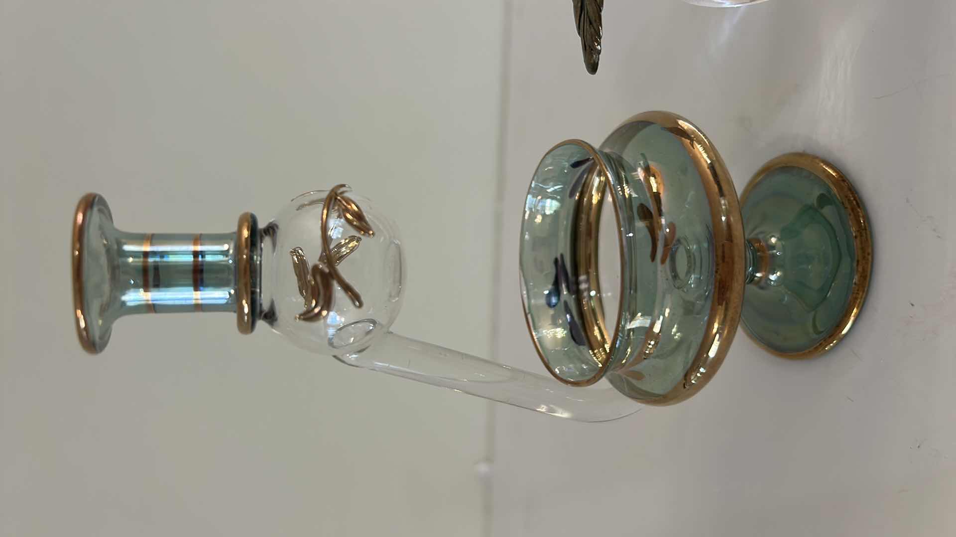 View 3 of HANDMADE EGYPTIAN GLASS OIL BURNER & AROMA DIFFUSER H6” & CLEAR ART GLASS APPLE PAPERWEIGHT