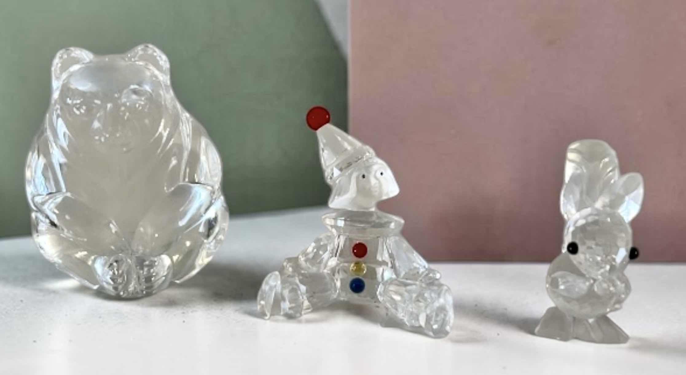 Photo 1 of 3 MINIATURE CRYSTAL FIGURINES