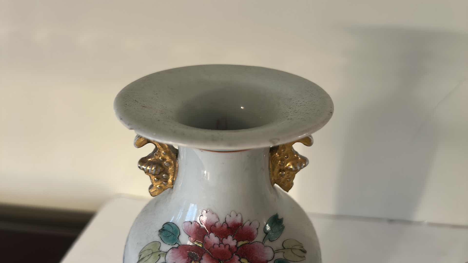 Photo 1 of 2 CHINESE FAMILLE ROSE PORCELAIN VASES H10.75”