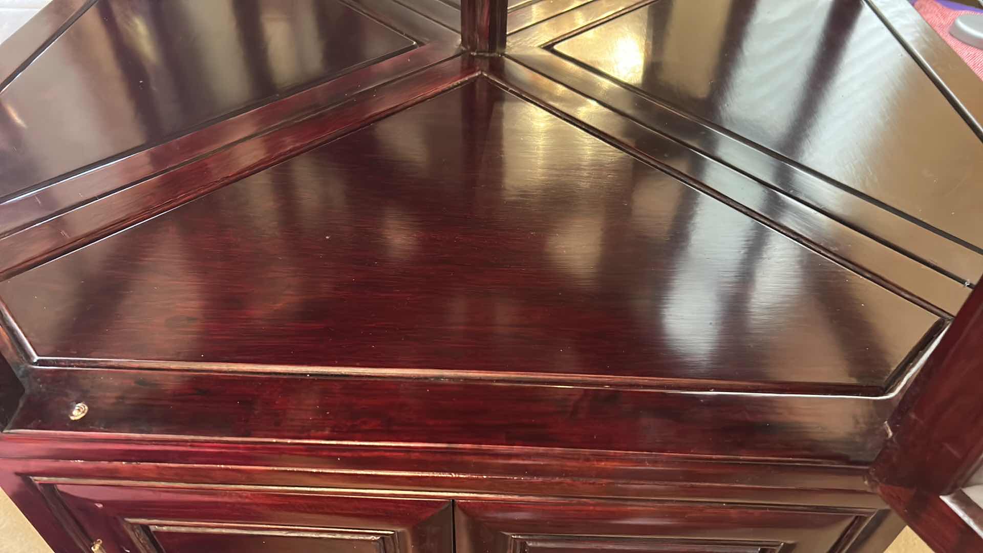 Photo 1 of ASIAN ROSEWOOD CORNER CURIO, DISPLAY CABINET 35“ x 20“ X H78”