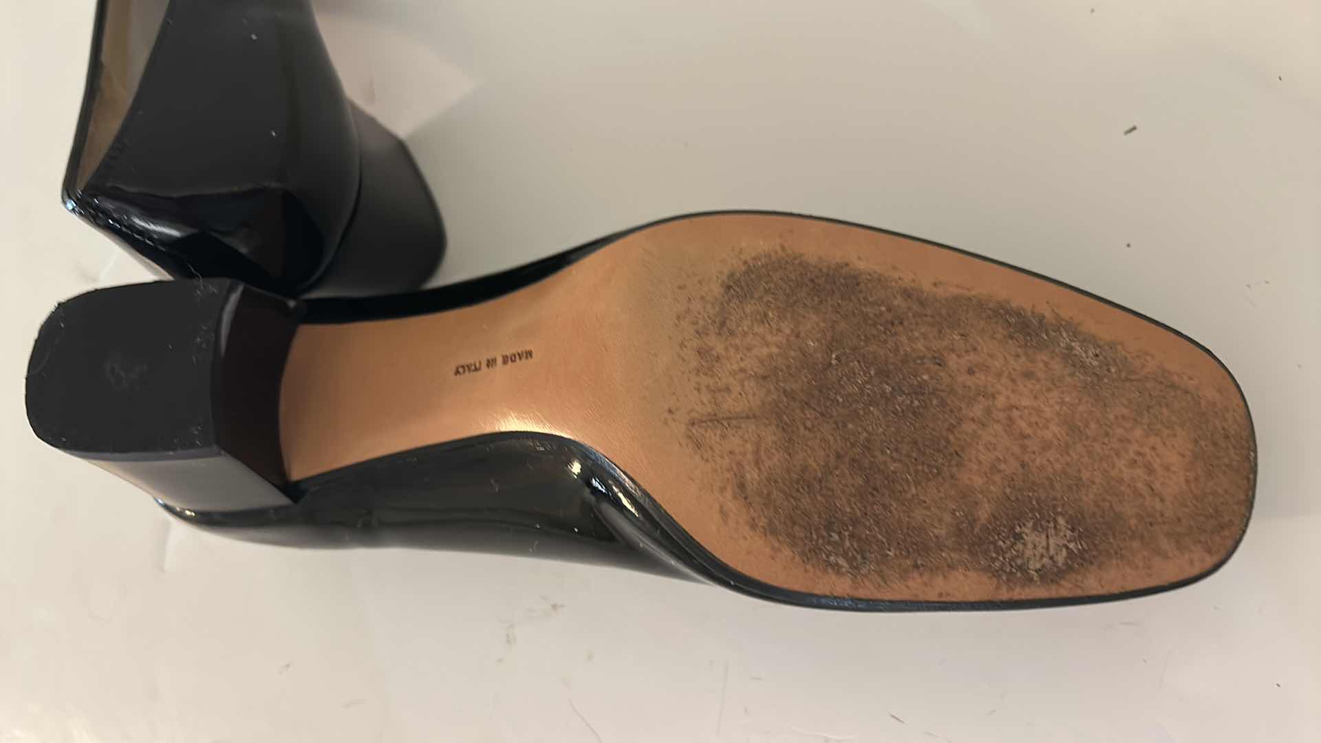 Photo 1 of SALVATORE FERRAGAMO BLACK PATENT LEATHER LOAFER PUMPS SIZE 7