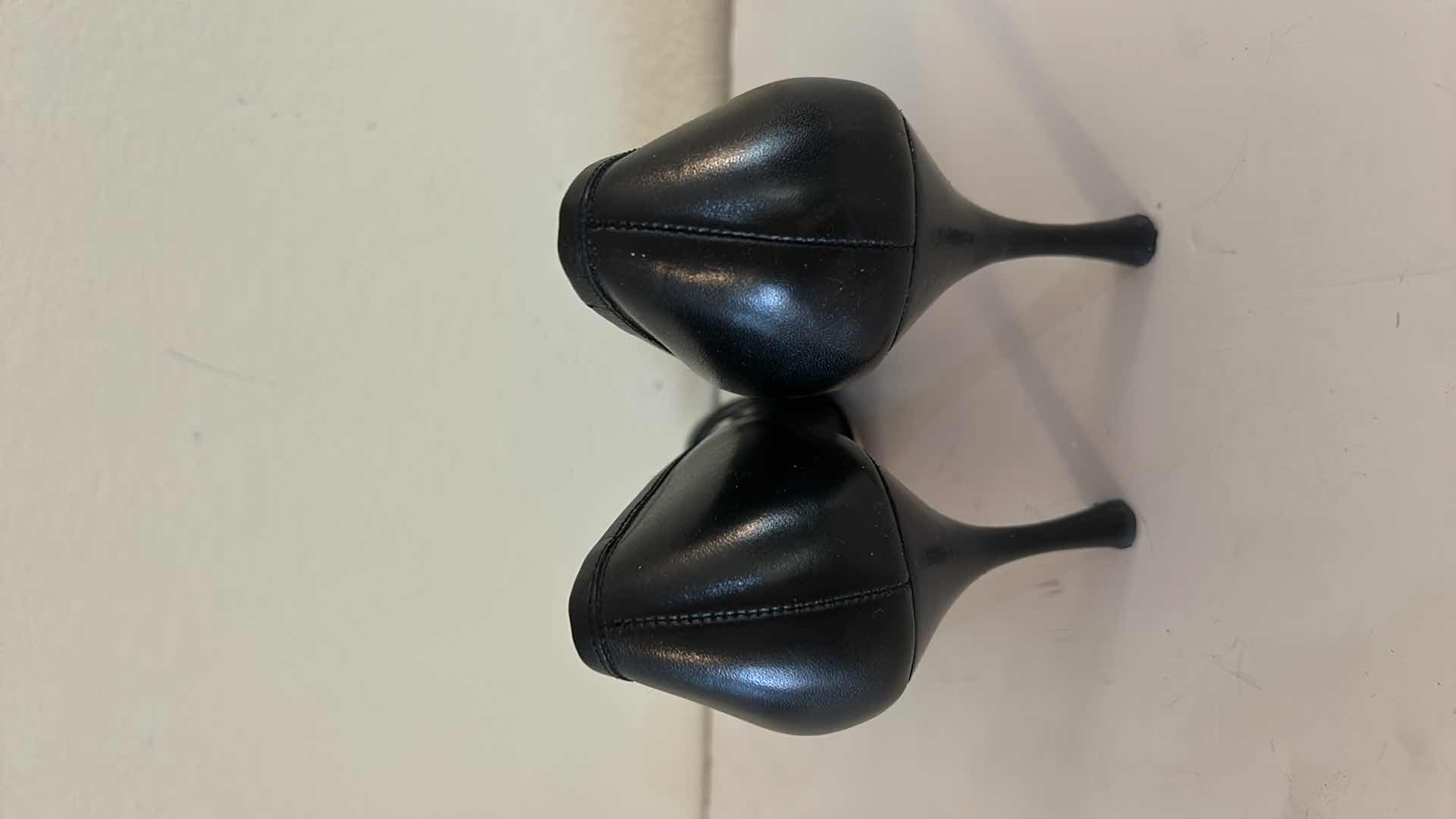 Photo 1 of CIRCA JOAN AND DAVID BLACK LEATHER PEEP TOE PUMPS