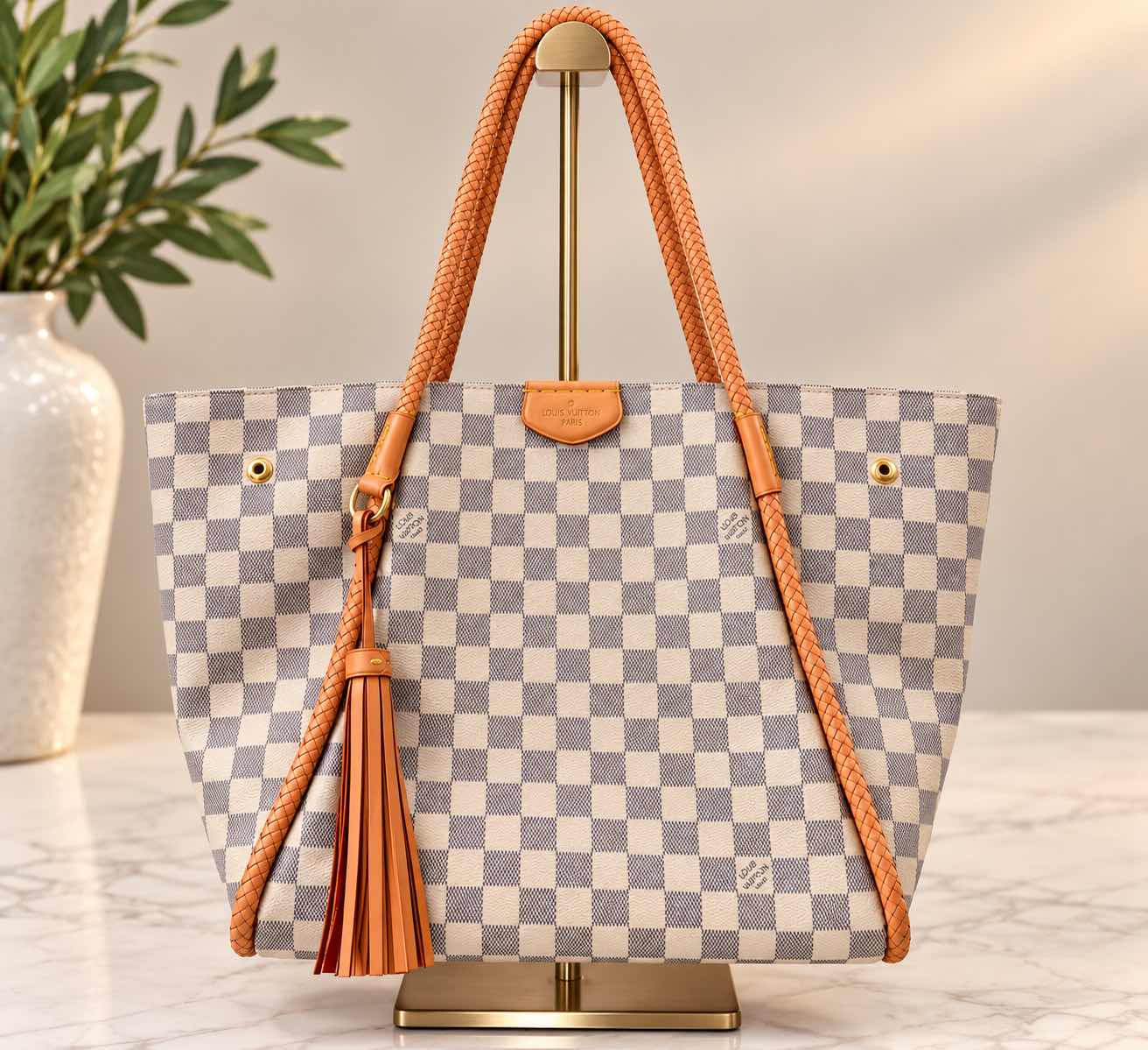 Photo 1 of AUTHENTIC LOUIS VUITTON DAMIER AZUR PROPRIANO TOTE BAG