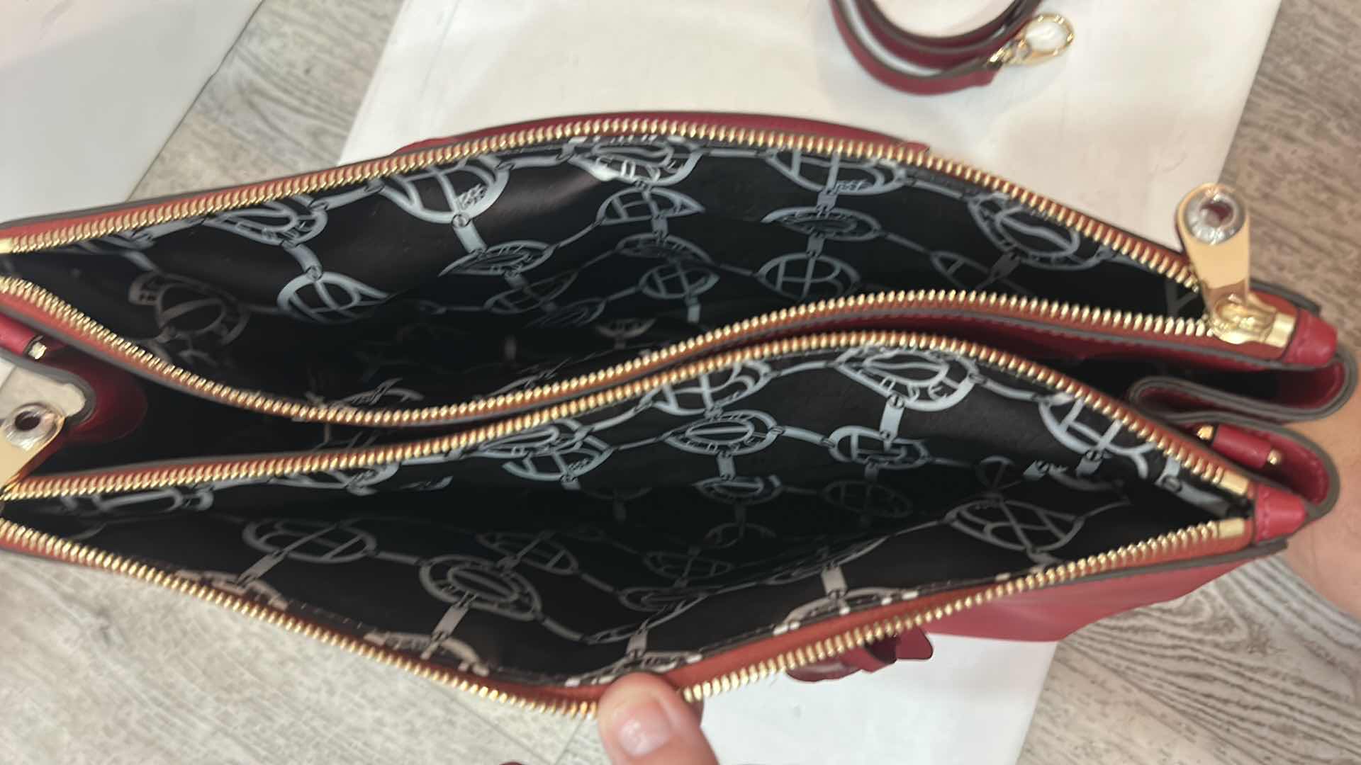 Photo 1 of HENRI BENDEL WEST 57th CARRYALL SATCHEL IN RED