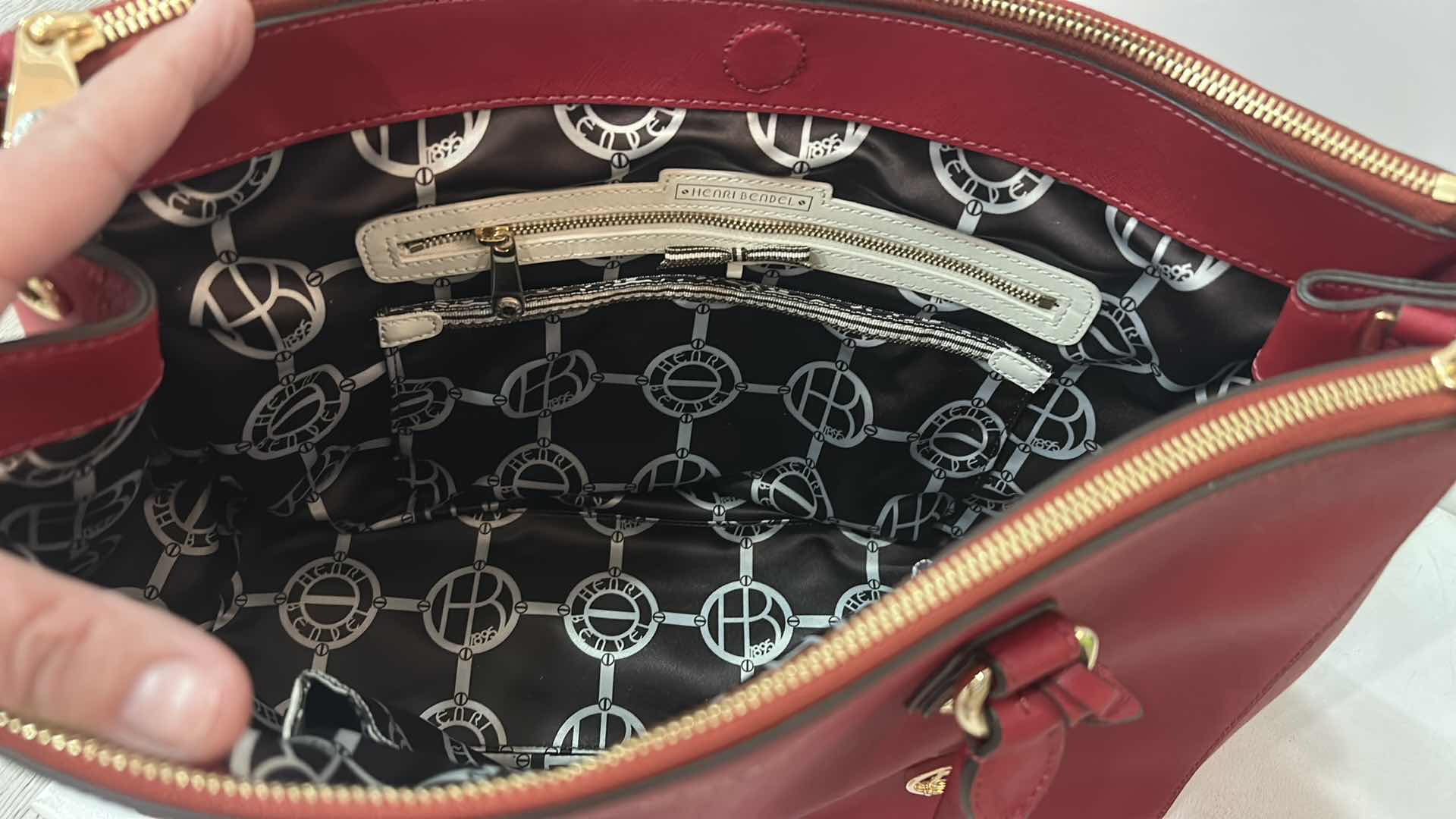 Photo 1 of HENRI BENDEL WEST 57th CARRYALL SATCHEL IN RED