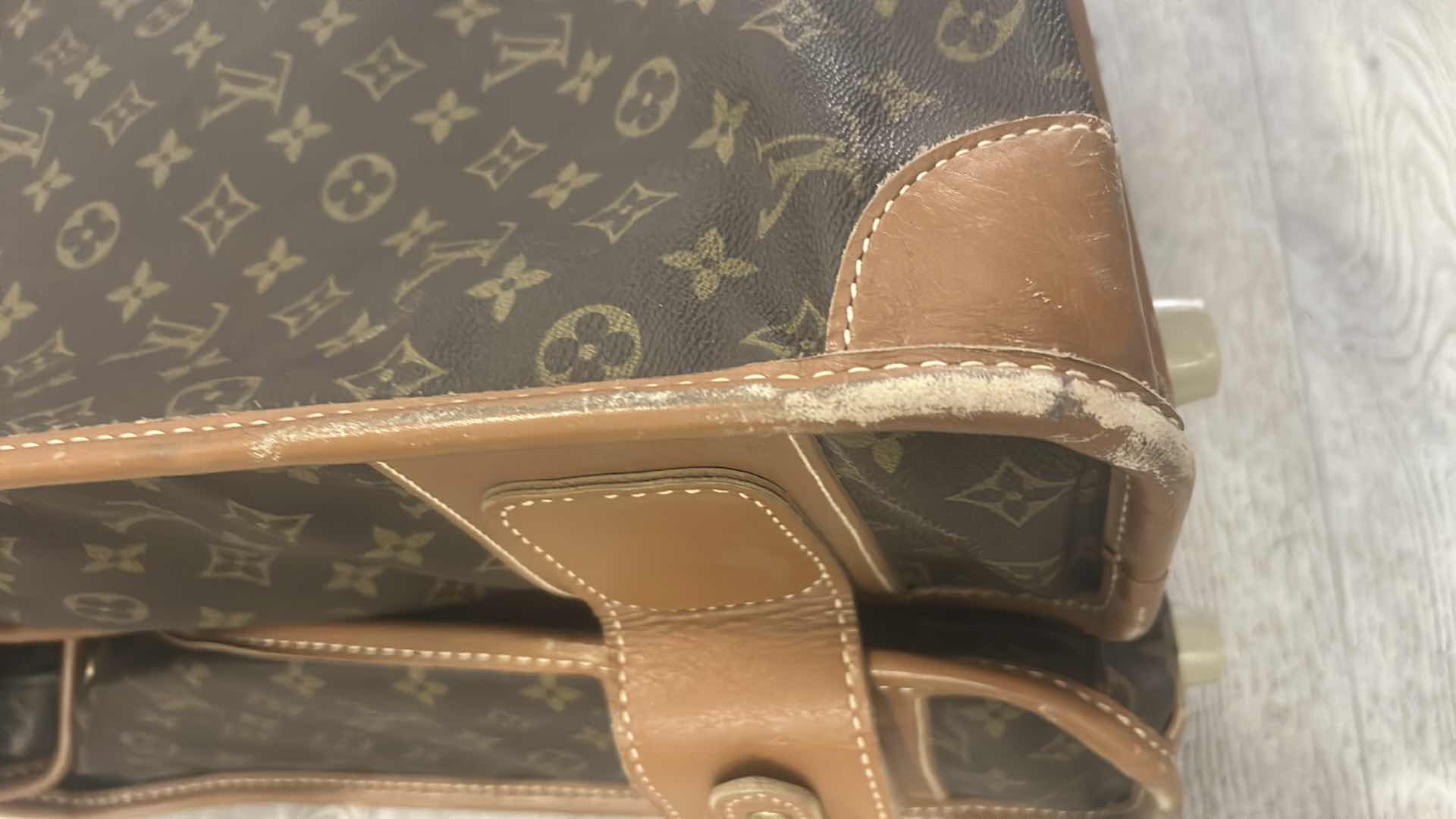 Photo 1 of AUTHENTIC LOUIS VUITTON: VINTAGE MONOGRAM CANVAS LARGE FOLDING GARMENT BAG SUITCASE LUGGAGE