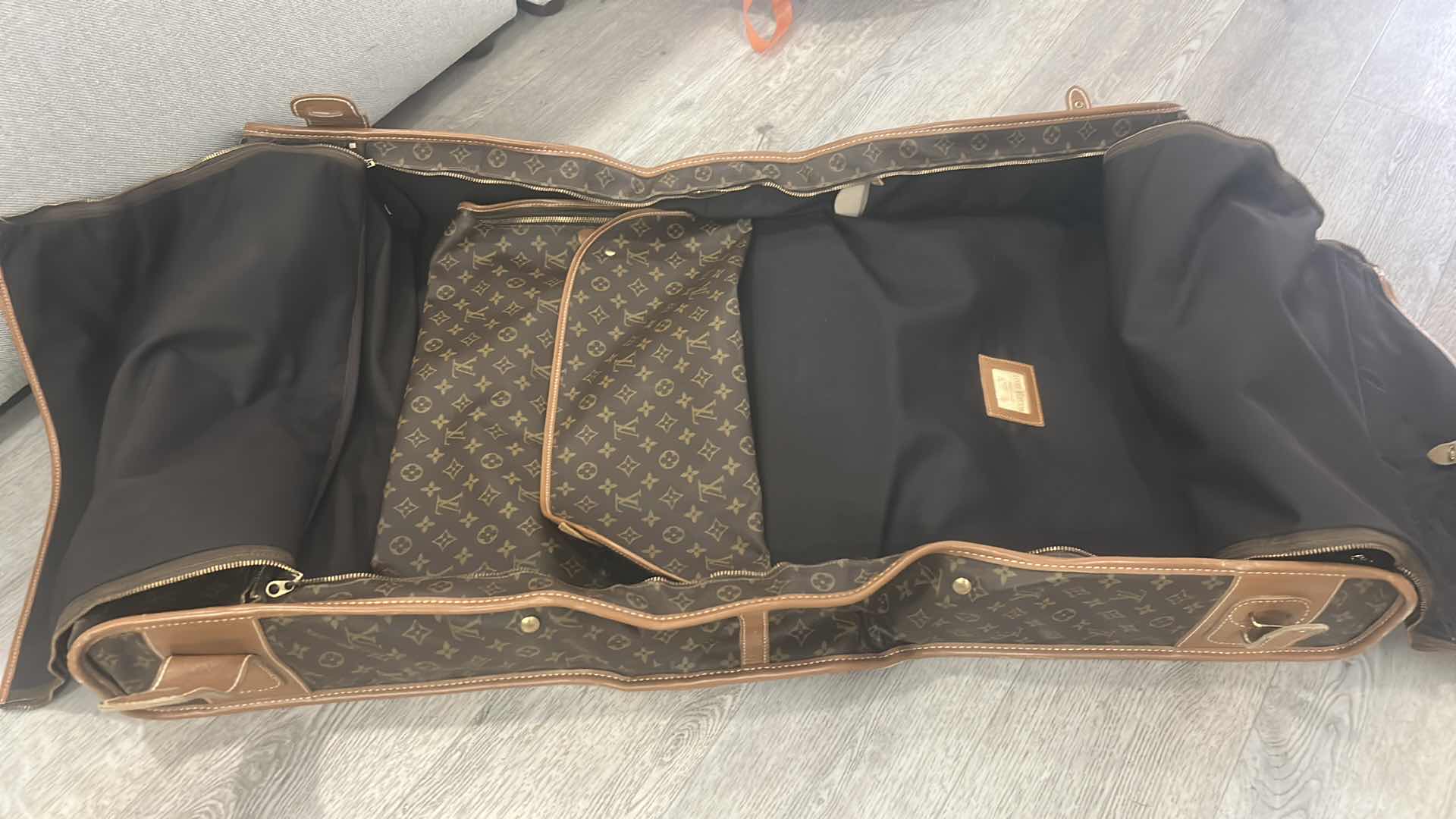 Photo 1 of AUTHENTIC LOUIS VUITTON: VINTAGE MONOGRAM CANVAS LARGE FOLDING GARMENT BAG SUITCASE LUGGAGE