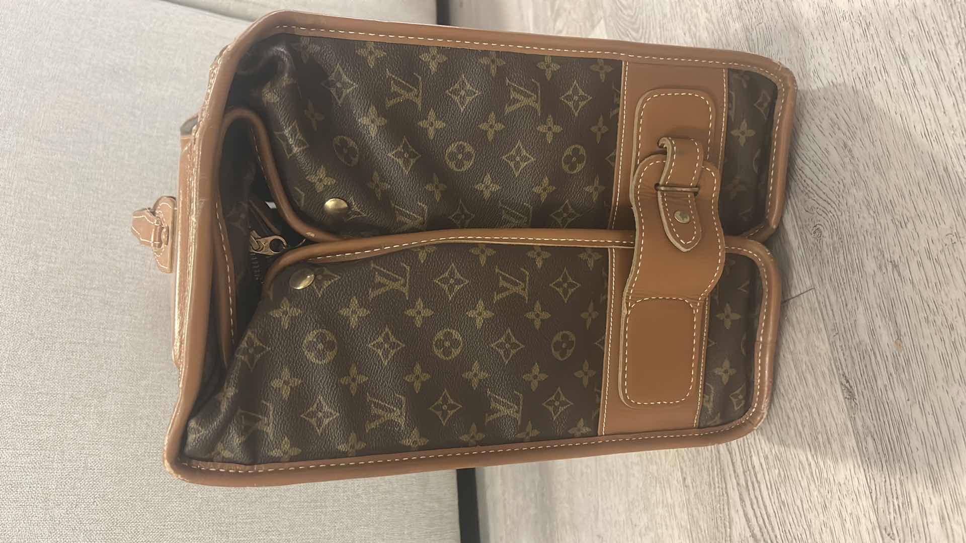 Photo 1 of AUTHENTIC LOUIS VUITTON: VINTAGE MONOGRAM CANVAS LARGE FOLDING GARMENT BAG SUITCASE LUGGAGE
