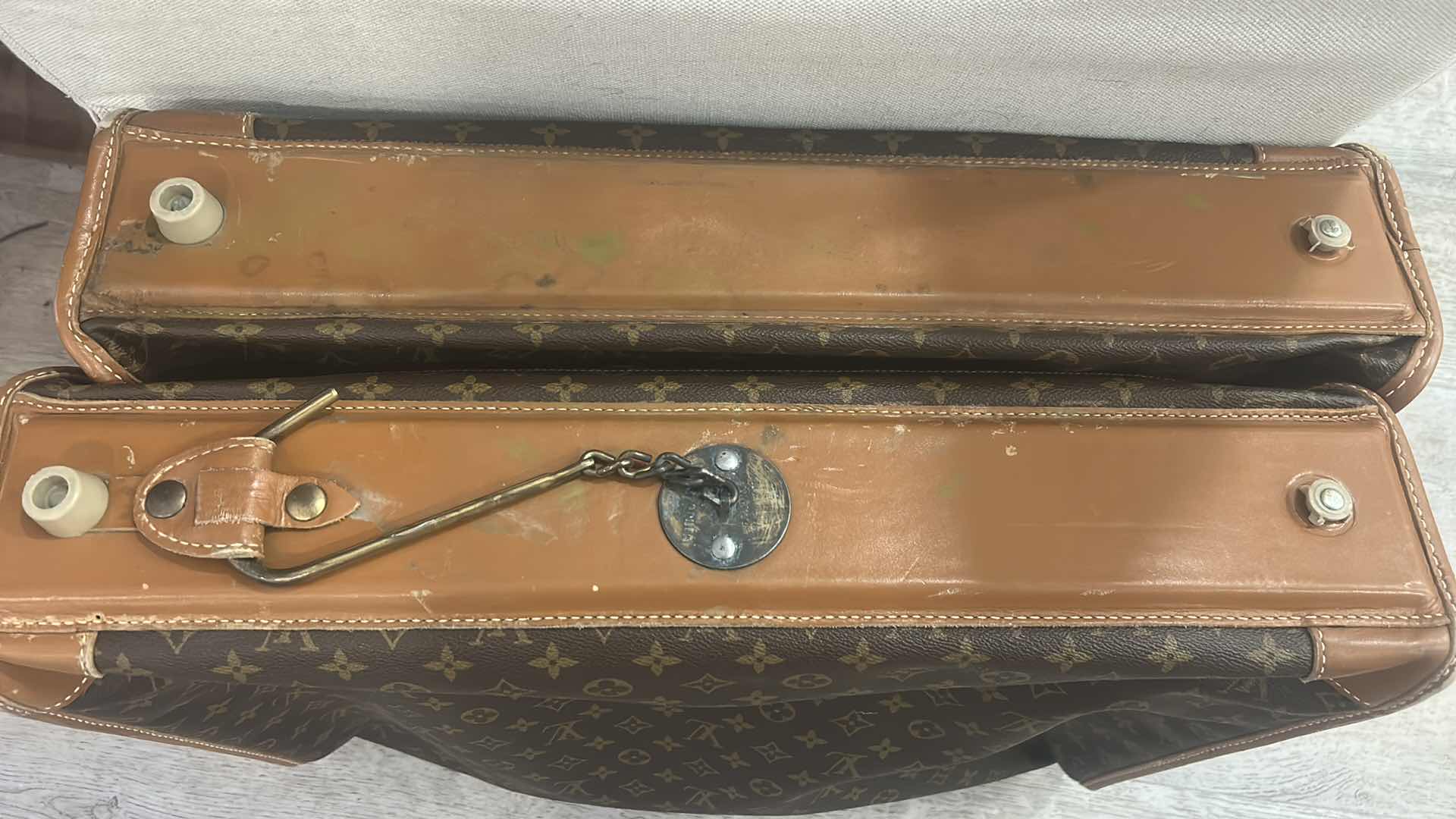 Photo 1 of AUTHENTIC LOUIS VUITTON: VINTAGE MONOGRAM CANVAS LARGE FOLDING GARMENT BAG SUITCASE LUGGAGE