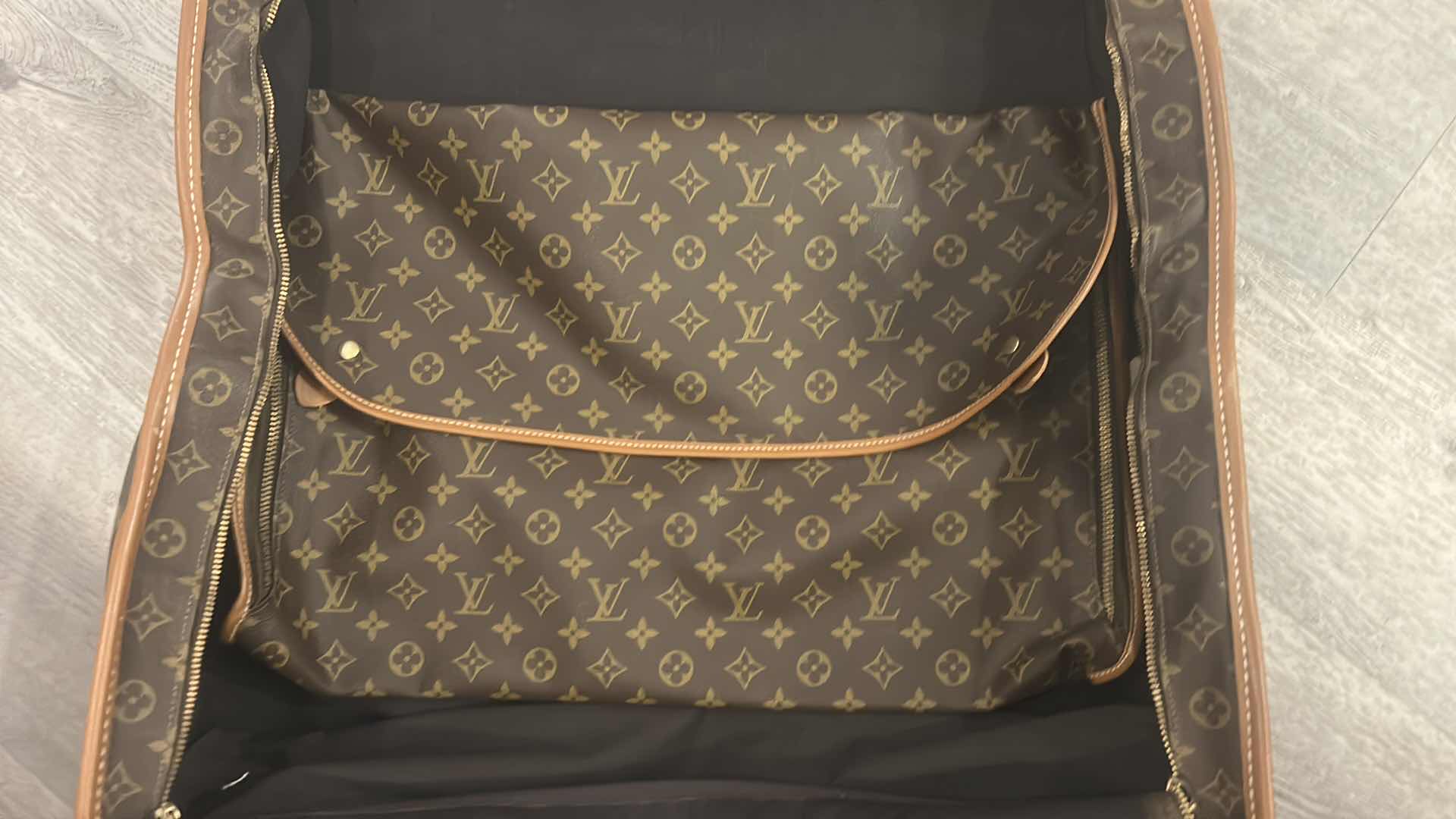 Photo 1 of AUTHENTIC LOUIS VUITTON: VINTAGE MONOGRAM CANVAS LARGE FOLDING GARMENT BAG SUITCASE LUGGAGE