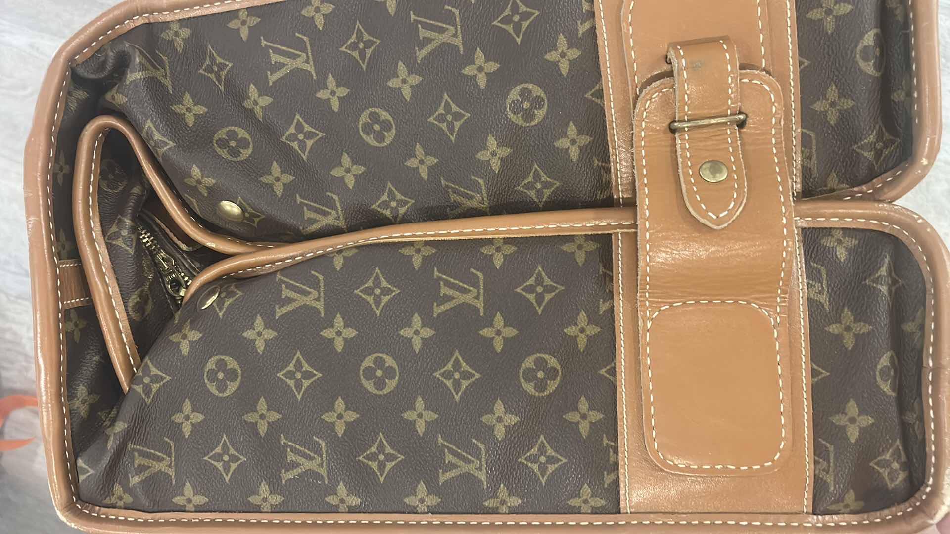 Photo 1 of AUTHENTIC LOUIS VUITTON: VINTAGE MONOGRAM CANVAS LARGE FOLDING GARMENT BAG SUITCASE LUGGAGE