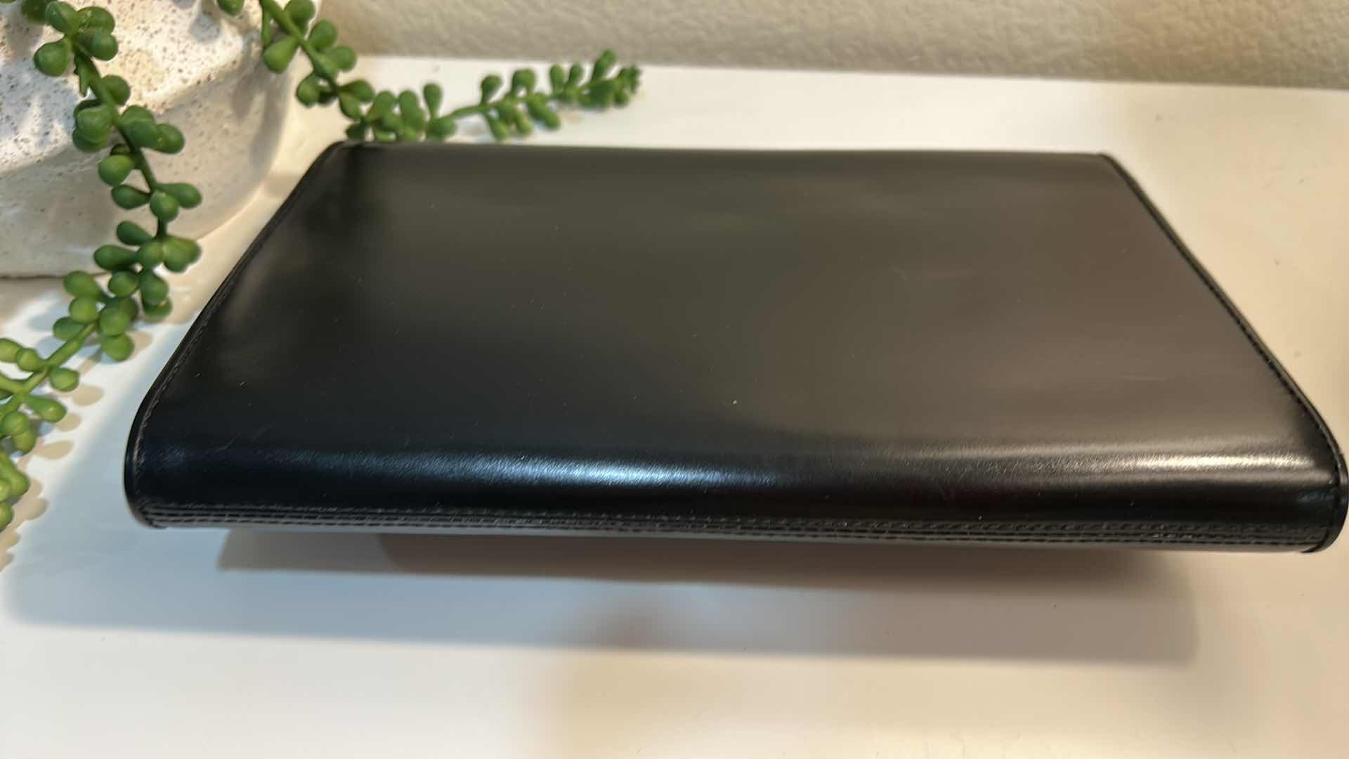 Photo 1 of AUTHENTIC GUCCI: VINTAGE BLACK SMOOTH LEATHER HORSEBIT ENVELOPE CLUTCH BAG