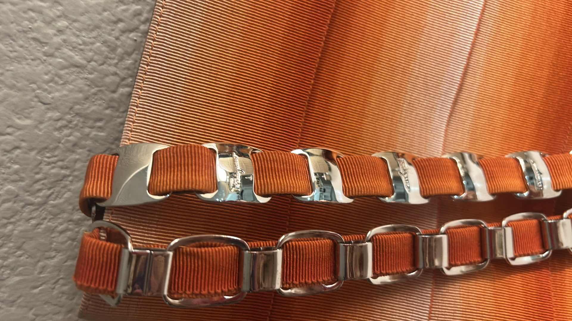 Photo 1 of AUTHENTIC SALVATORE FERRAGAMO SUNSET ORANGE GRADIENT CANVAS SHOULDER BAG