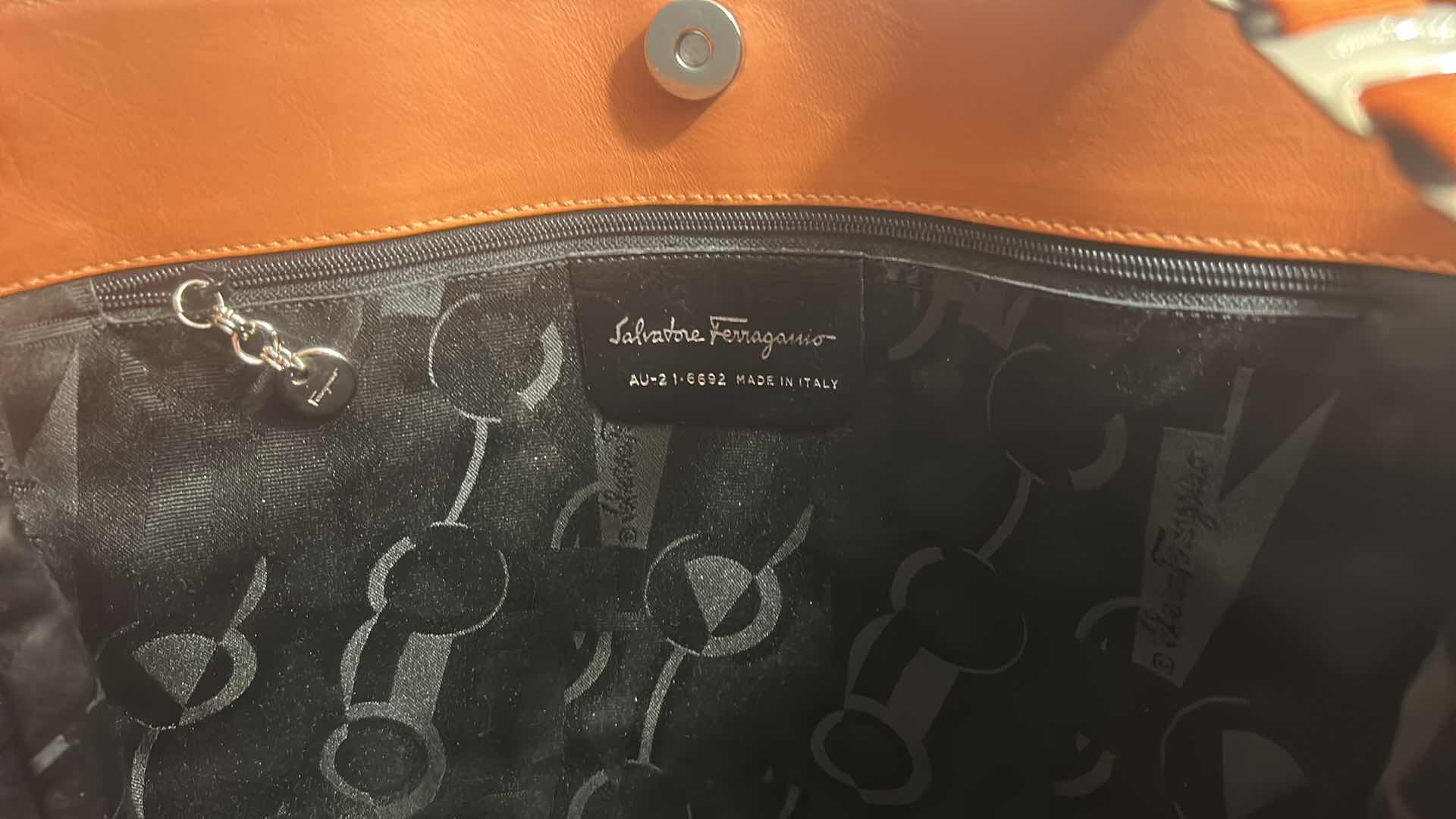 Photo 1 of AUTHENTIC SALVATORE FERRAGAMO SUNSET ORANGE GRADIENT CANVAS SHOULDER BAG