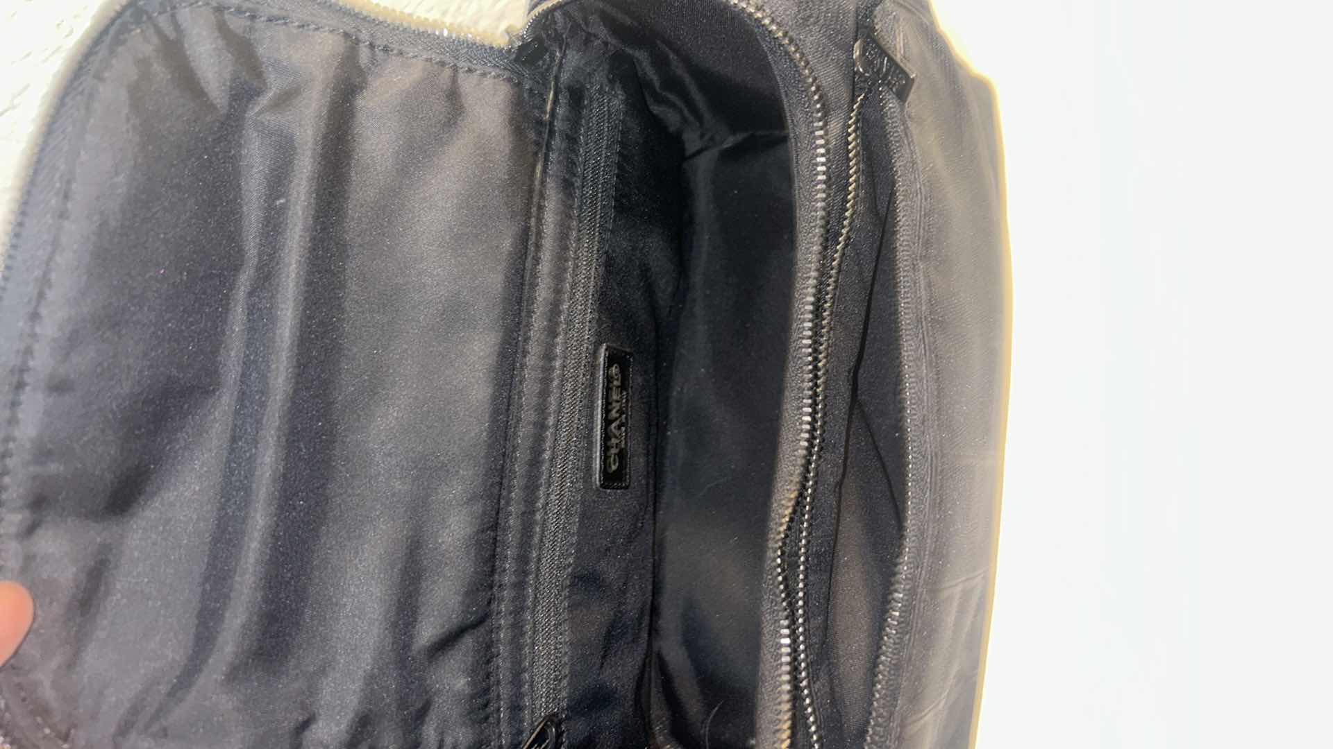 Photo 1 of AUTHENTIC CHANEL NEW TRAVEL LINE CAMERA SHOULDER BAG IN BLACK NYLON JACQUARD