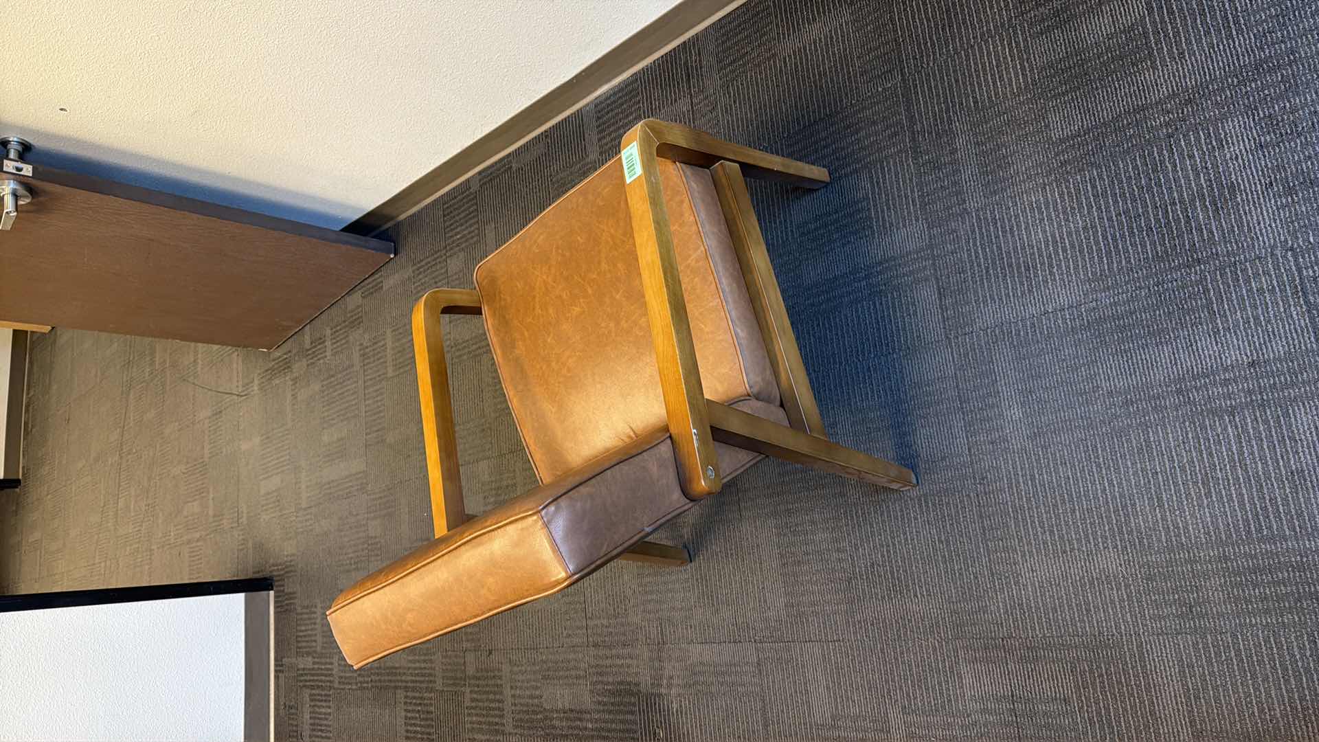 View 3 of Brown leather lounge chair