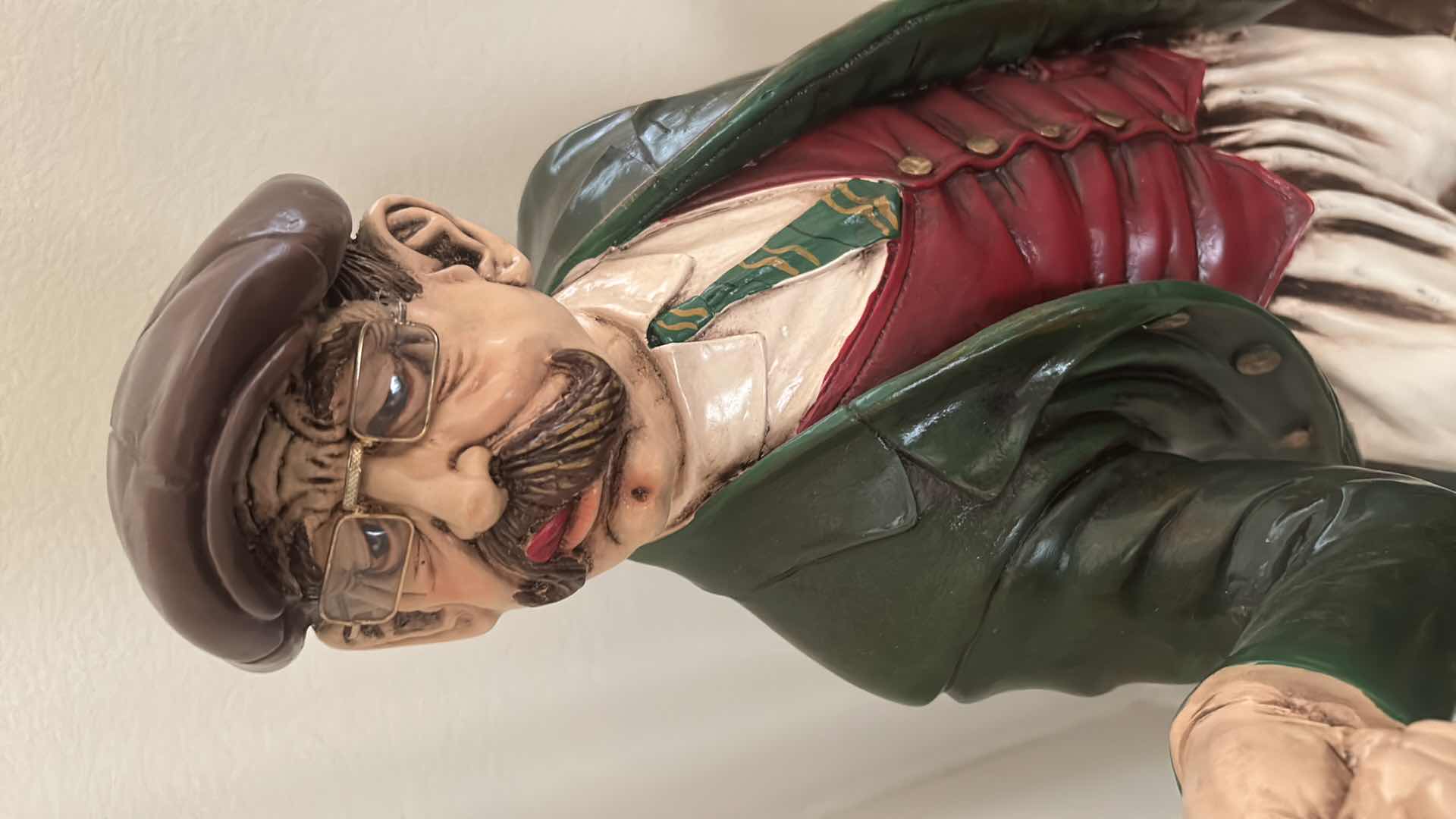 Photo 1 of VINTAGE "RAINY DAY GOLFER" RESIN UMBRELLA STAND SCULPTED BY PETER MOOK H 37" $300