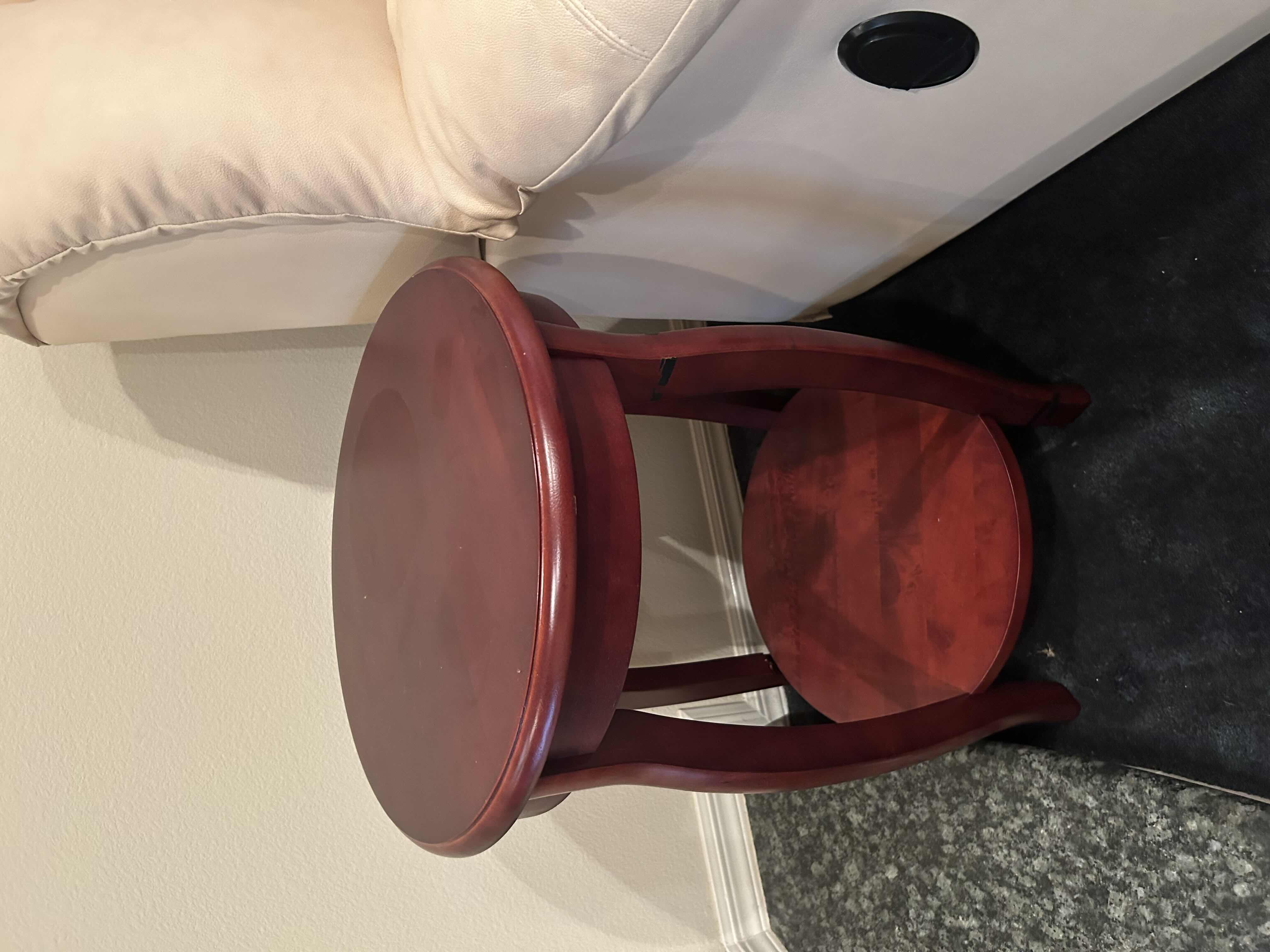 Photo 1 of POWELL ROUND CHERRY SIDE TABLE H 24"