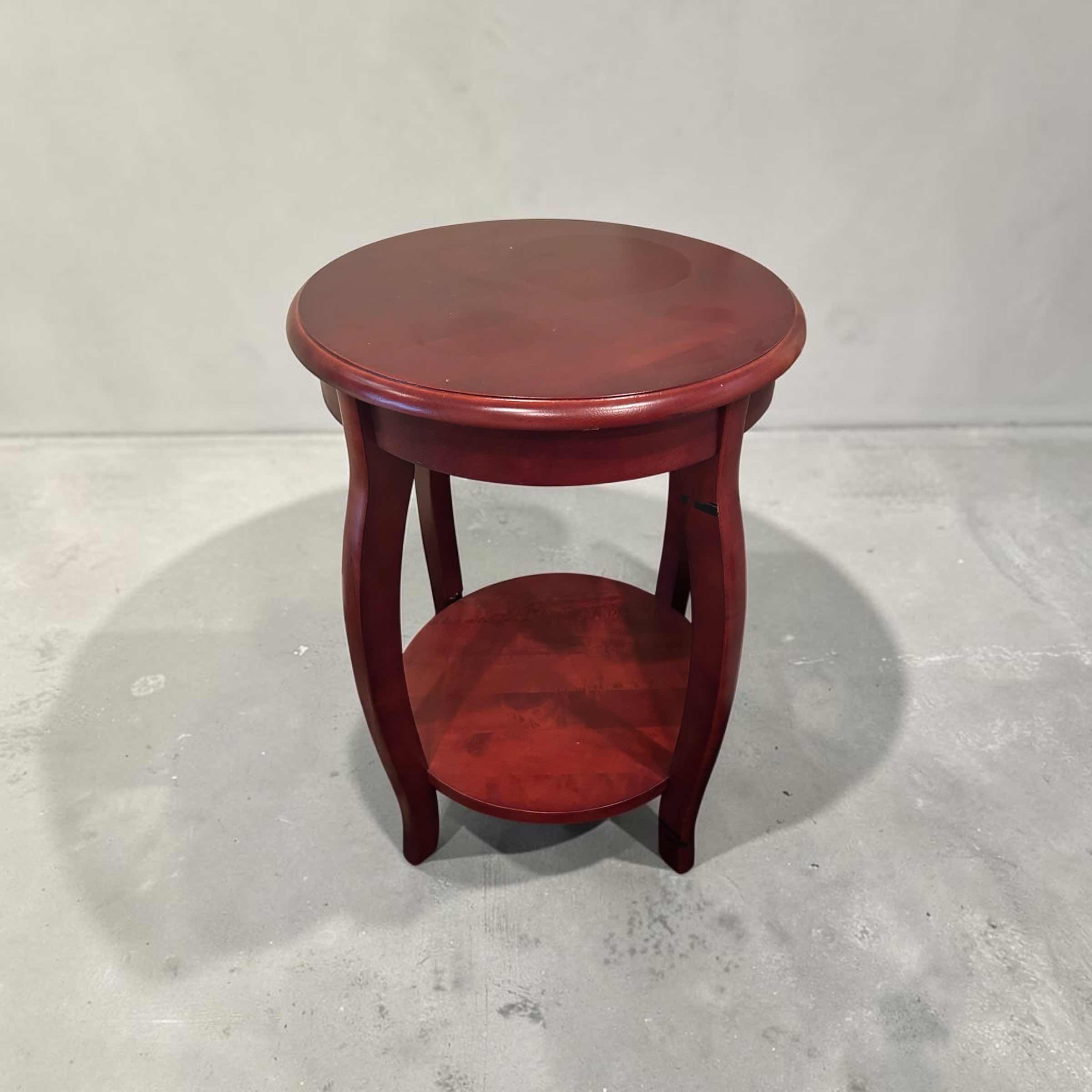 Photo 1 of POWELL ROUND CHERRY SIDE TABLE H 24"