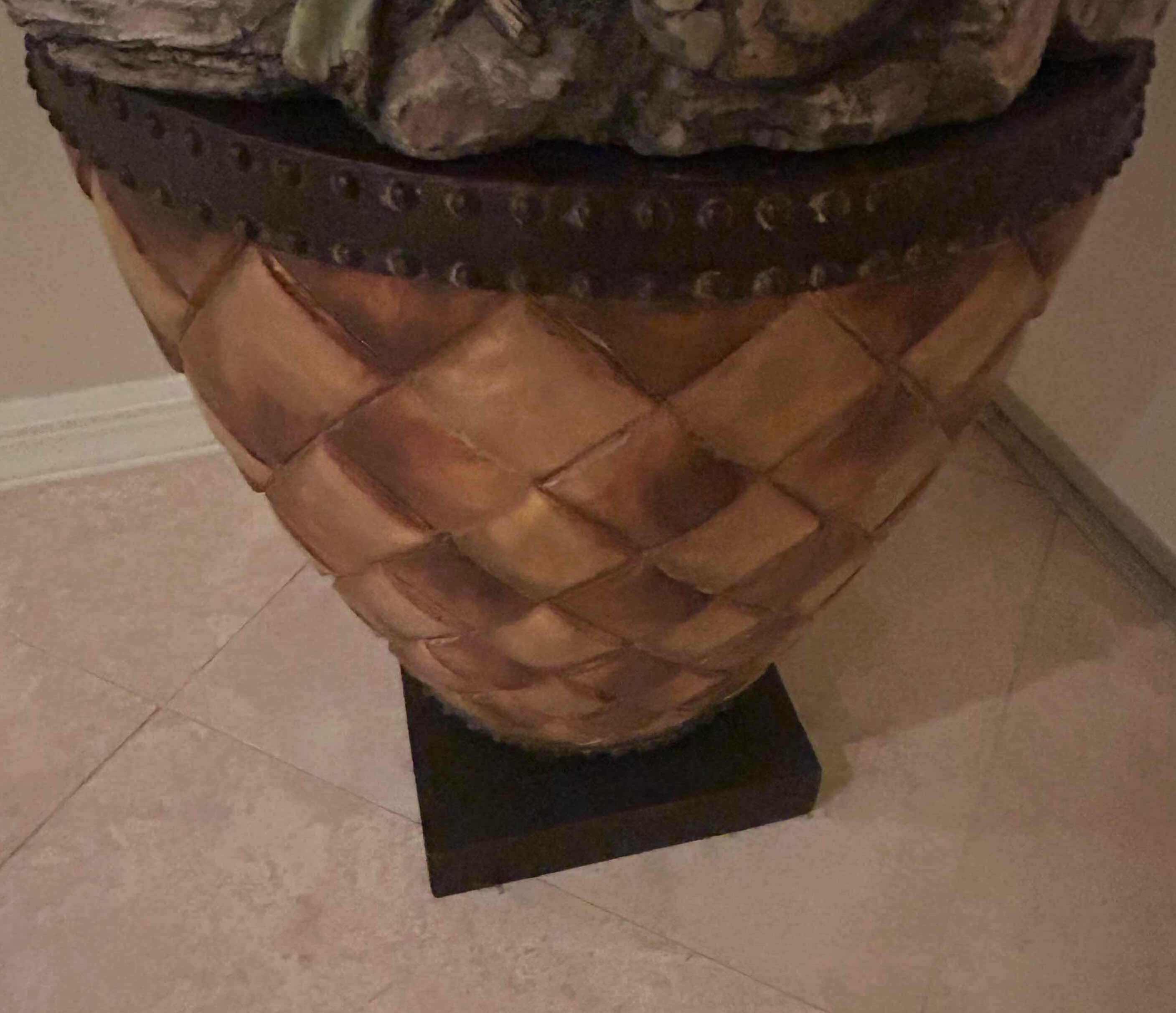 Photo 1 of RESIN EBROS SAFARI JUNGLE ELEPHANT STATUE ON RAISED PEDESTAL BASE H 48"