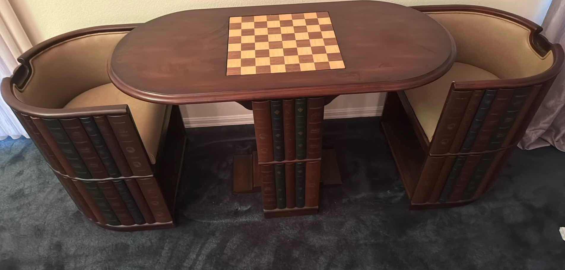 Photo 1 of TOSCANO NETTLESTONE LIBRARY NESTING GAME TABLE W CHAIRS (49”x24” H30”)-GAME ACCESSORIES INCLUDED