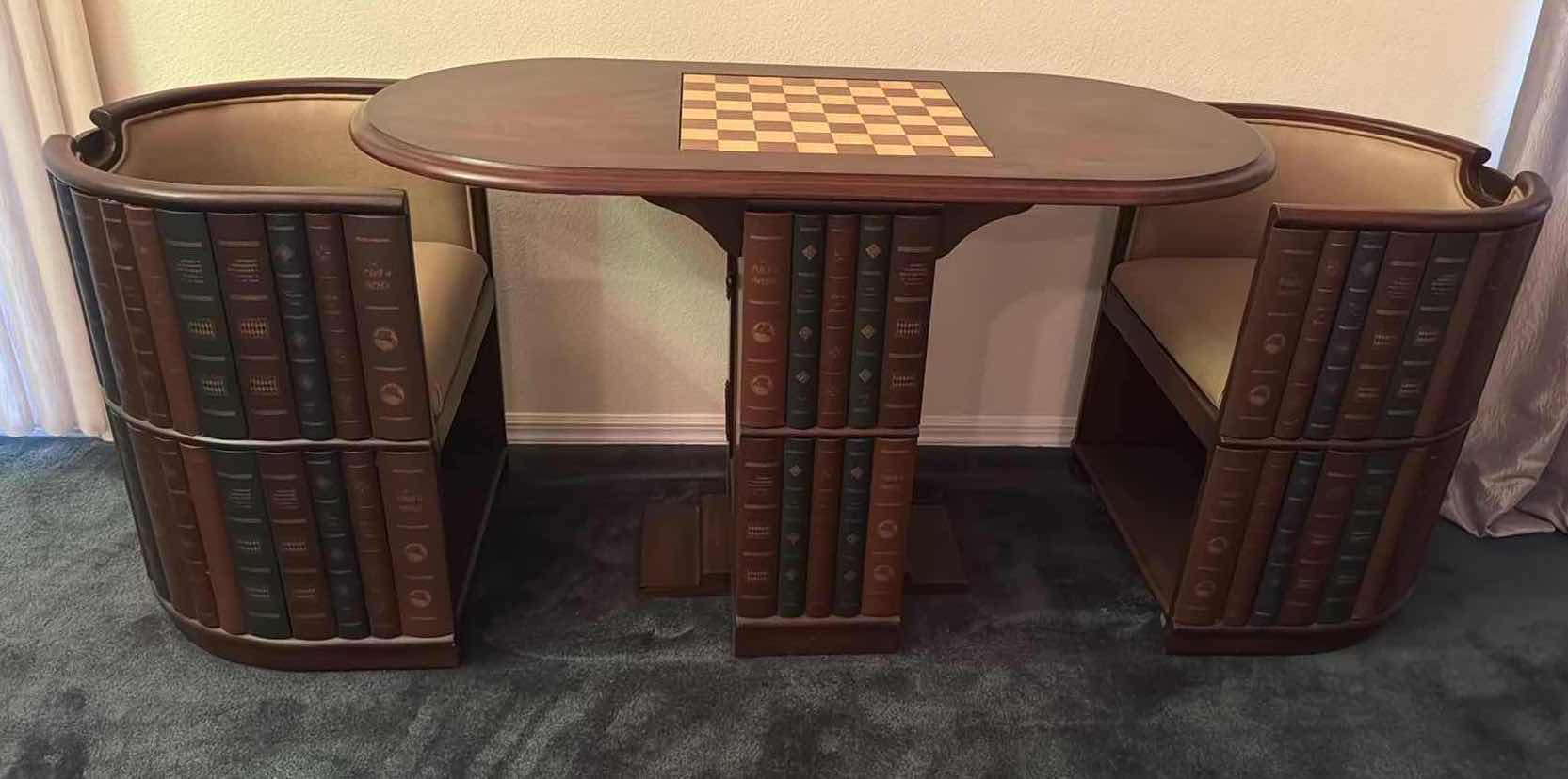 Photo 1 of TOSCANO NETTLESTONE LIBRARY NESTING GAME TABLE W CHAIRS (49”x24” H30”)-GAME ACCESSORIES INCLUDED