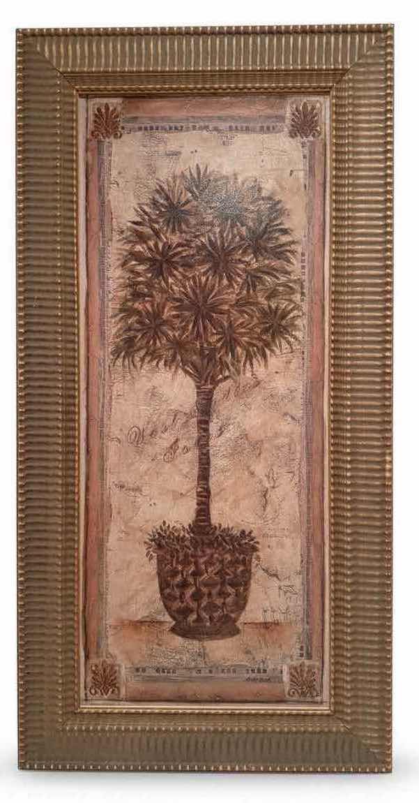 Photo 1 of COPPER FRAMED PALM TREE ARTWORK-ARTIST SIGNED 46”x23”