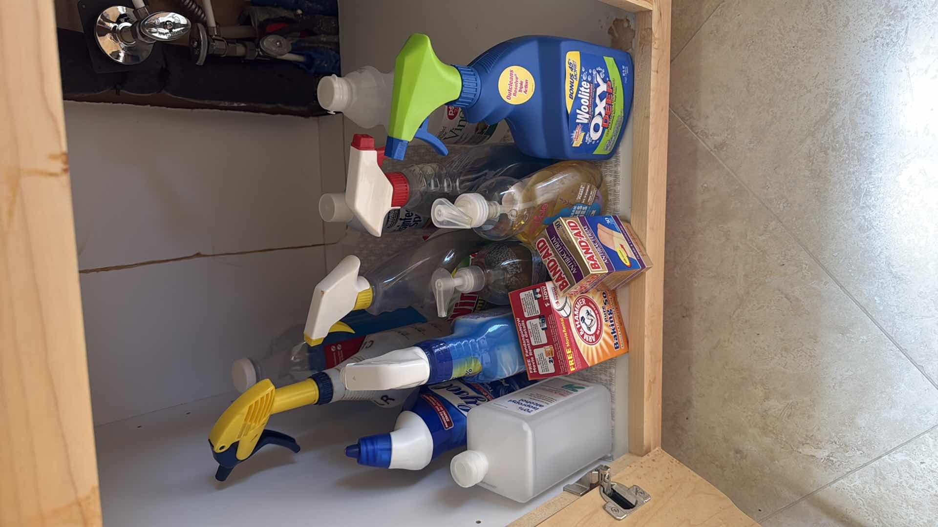 Photo 1 of CONTENTS OF KITCHEN CABINET-MISC CLEANING SUPPLIES